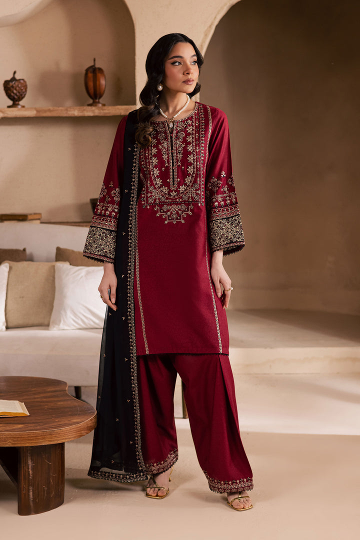  Radish 3Pc - Embroidered Khaddar Dress BATIK WINTER PRET 2025  BATIK   XS / Red / Khaddar-S / Red / Khaddar-M / Red / Khaddar-L / Red / Khaddar-XL / Red / Khaddar