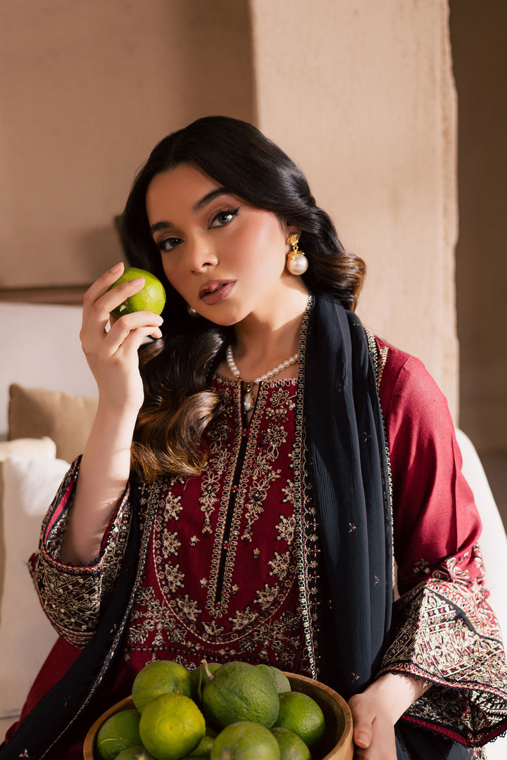  Radish 3Pc - Embroidered Khaddar Dress BATIK WINTER PRET 2025  BATIK   XS / Red / Khaddar-S / Red / Khaddar-M / Red / Khaddar-L / Red / Khaddar-XL / Red / Khaddar