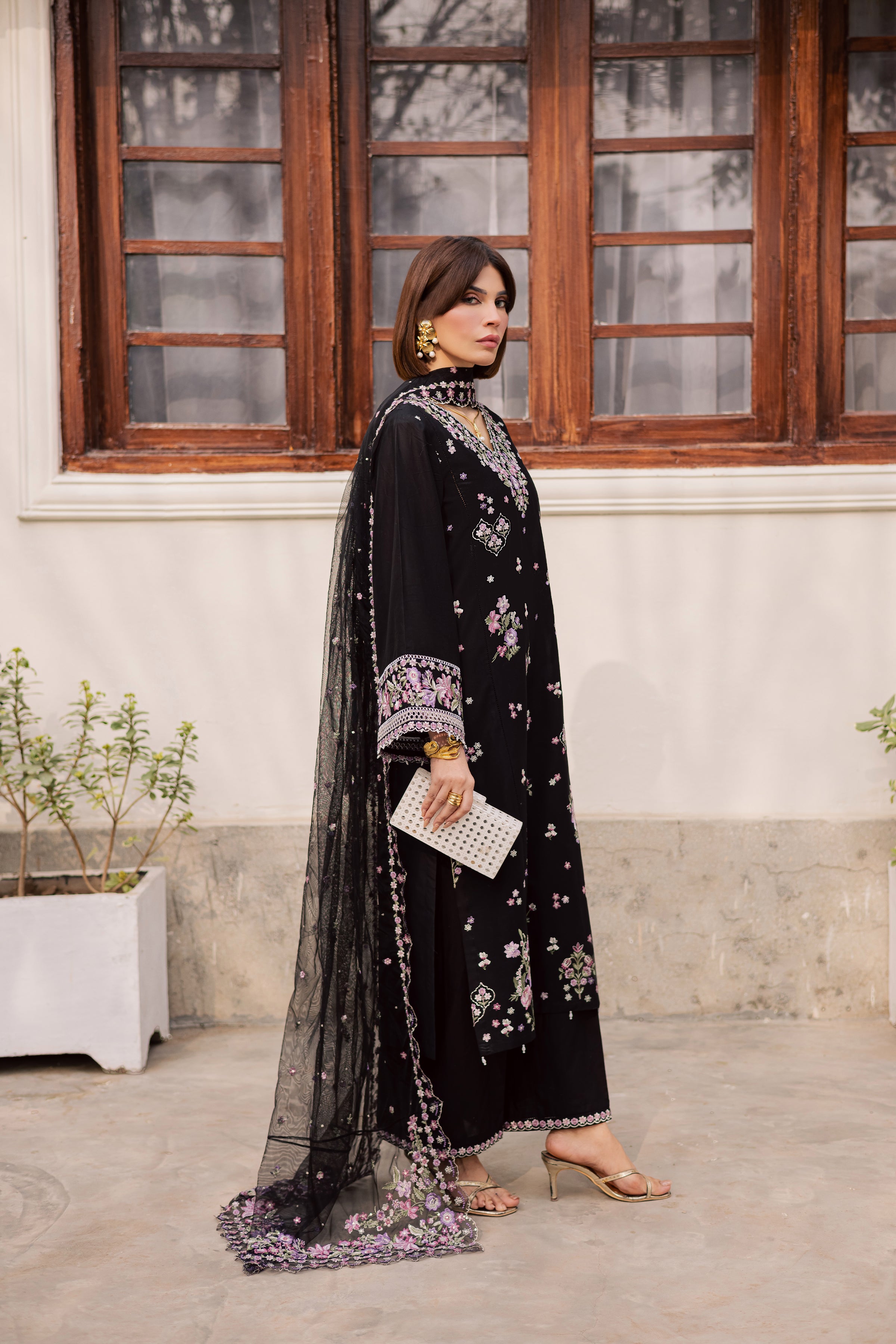  Raeqa 3Pc - Festive Embroidered Lawn BATIKEID2026  BATIK   XS / Black / Pima Lawn-S / Black / Pima Lawn-M / Black / Pima Lawn-L / Black / Pima Lawn-XL / Black / Pima Lawn