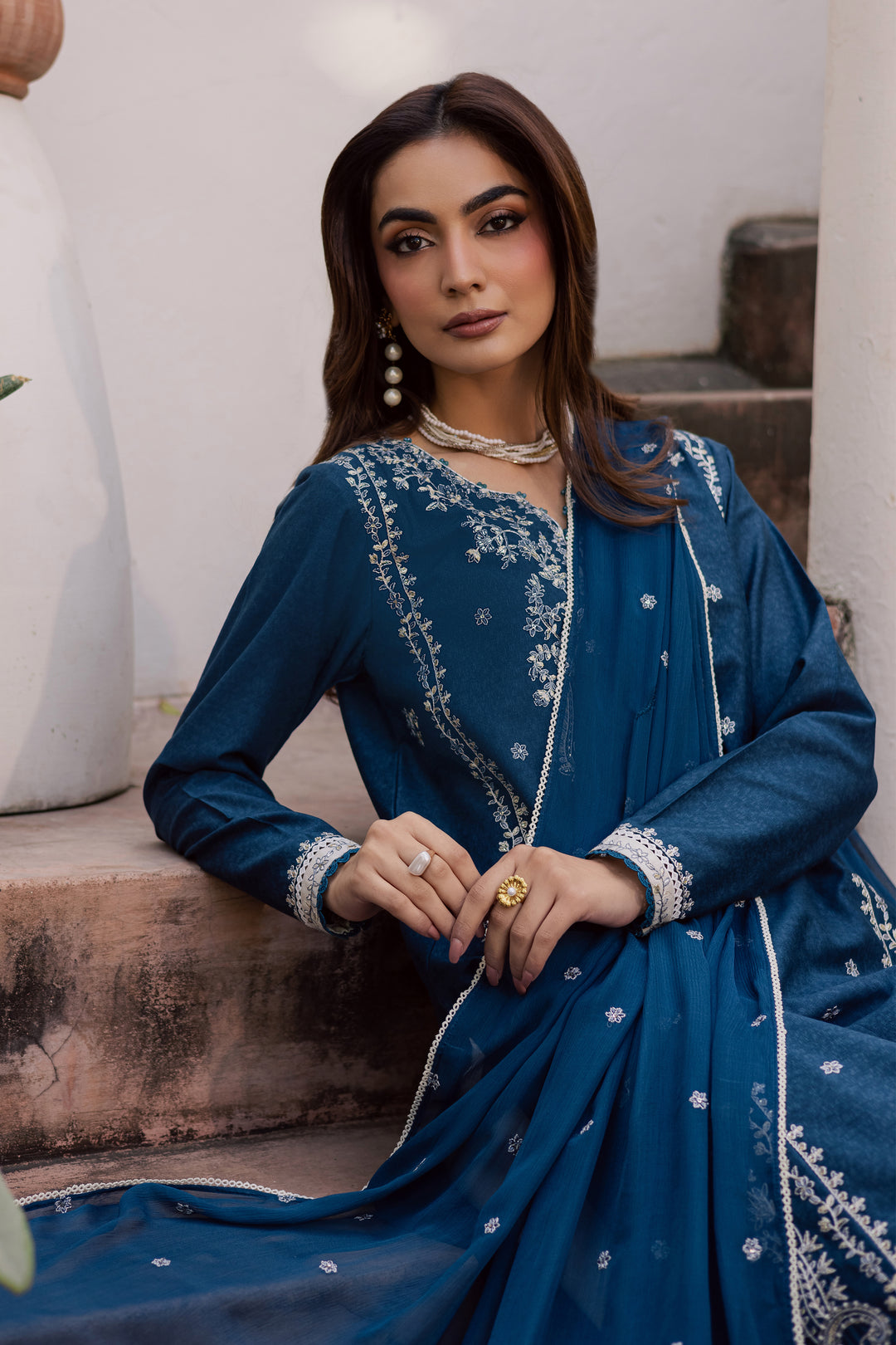  Raham 3Pc - Embroidered Festive Pret BATIK WINTER PRET 2025  BATIK   XS / Ocean Blue / Textured Cotton-S / Ocean Blue / Textured Cotton-M / Ocean Blue / Textured Cotton-L / Ocean Blue / Textured Cotton-XL / Ocean Blue / Textured Cotton