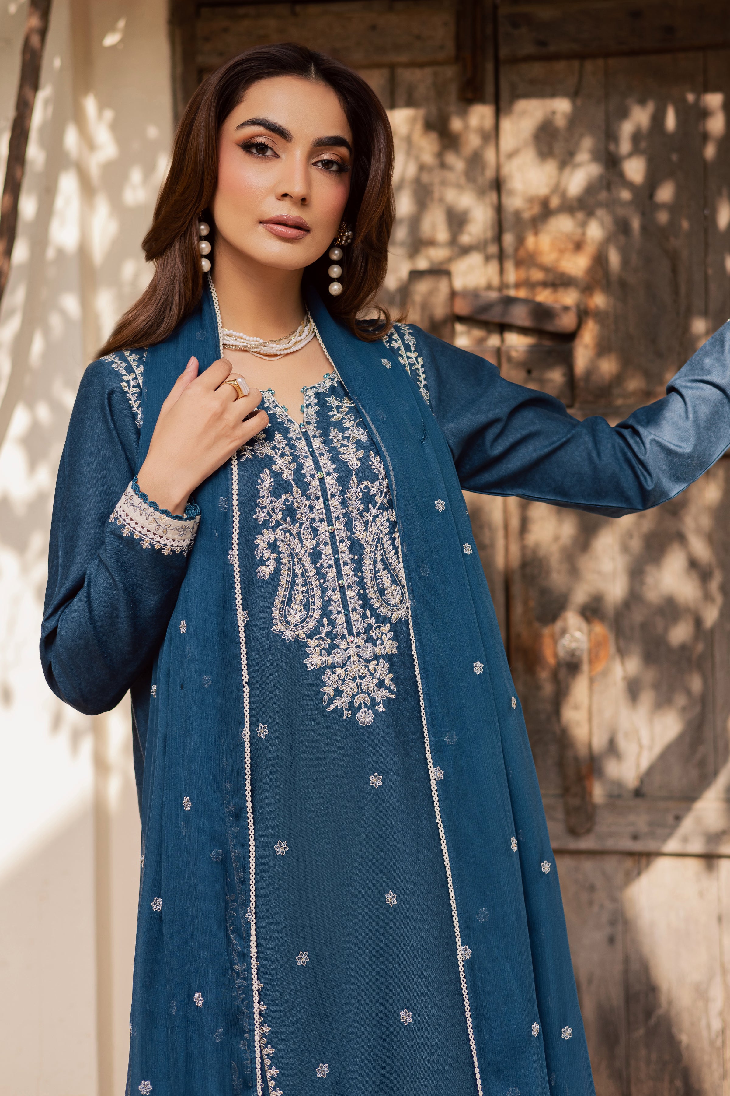  Raham 3Pc - Embroidered Festive Pret BATIK WINTER PRET 2025  BATIK   XS / Ocean Blue / Textured Cotton-S / Ocean Blue / Textured Cotton-M / Ocean Blue / Textured Cotton-L / Ocean Blue / Textured Cotton-XL / Ocean Blue / Textured Cotton