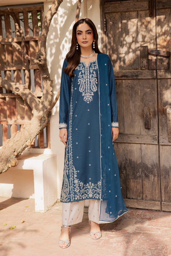  Raham 3Pc - Embroidered Festive Pret BATIK WINTER PRET 2025  BATIK   XS / Ocean Blue / Textured Cotton-S / Ocean Blue / Textured Cotton-M / Ocean Blue / Textured Cotton-L / Ocean Blue / Textured Cotton-XL / Ocean Blue / Textured Cotton