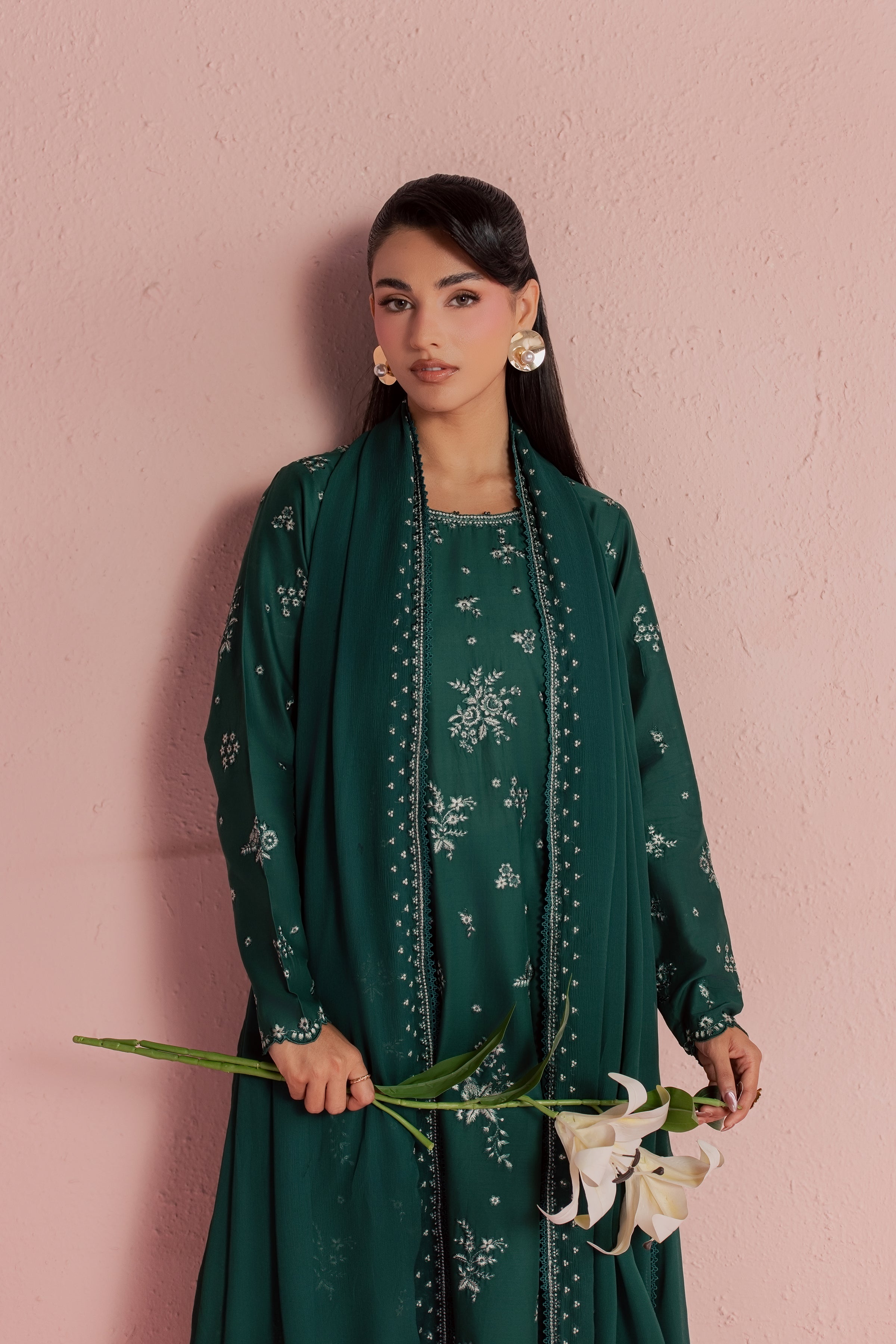  Raila 3Pc - Embroidered Lawn Dress BATIKSS26  BATIK   XS / Perzik Green / Pima Lawn-S / Perzik Green / Pima Lawn-M / Perzik Green / Pima Lawn-L / Perzik Green / Pima Lawn-XL / Perzik Green / Pima Lawn