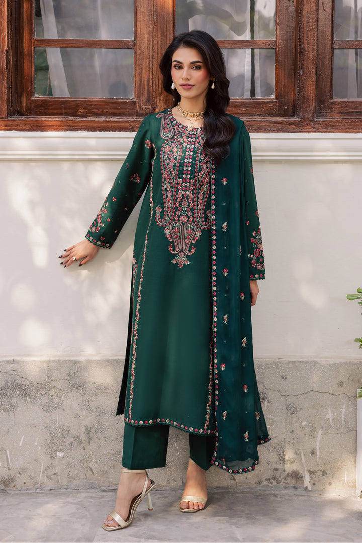  Rain 3Pc - Embroidered Khaddar Dress BATIK WINTER PRET 2025  BATIK   XS / Emerald Green / Khaddar-S / Emerald Green / Khaddar-M / Emerald Green / Khaddar-L / Emerald Green / Khaddar-XL / Emerald Green / Khaddar