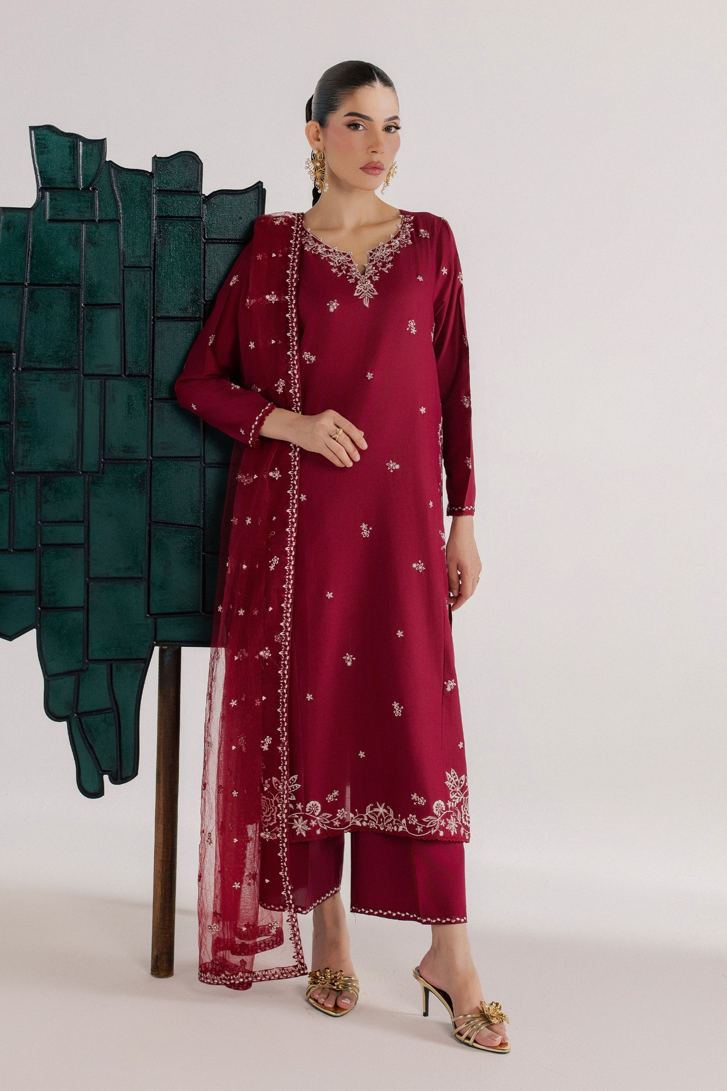  Raks 3Pc - Luxury Embroidered Lawn BATIKSS26  BATIK   XS / Beet Red / Pima Lawn-S / Beet Red / Pima Lawn-M / Beet Red / Pima Lawn-L / Beet Red / Pima Lawn-XL / Beet Red / Pima Lawn