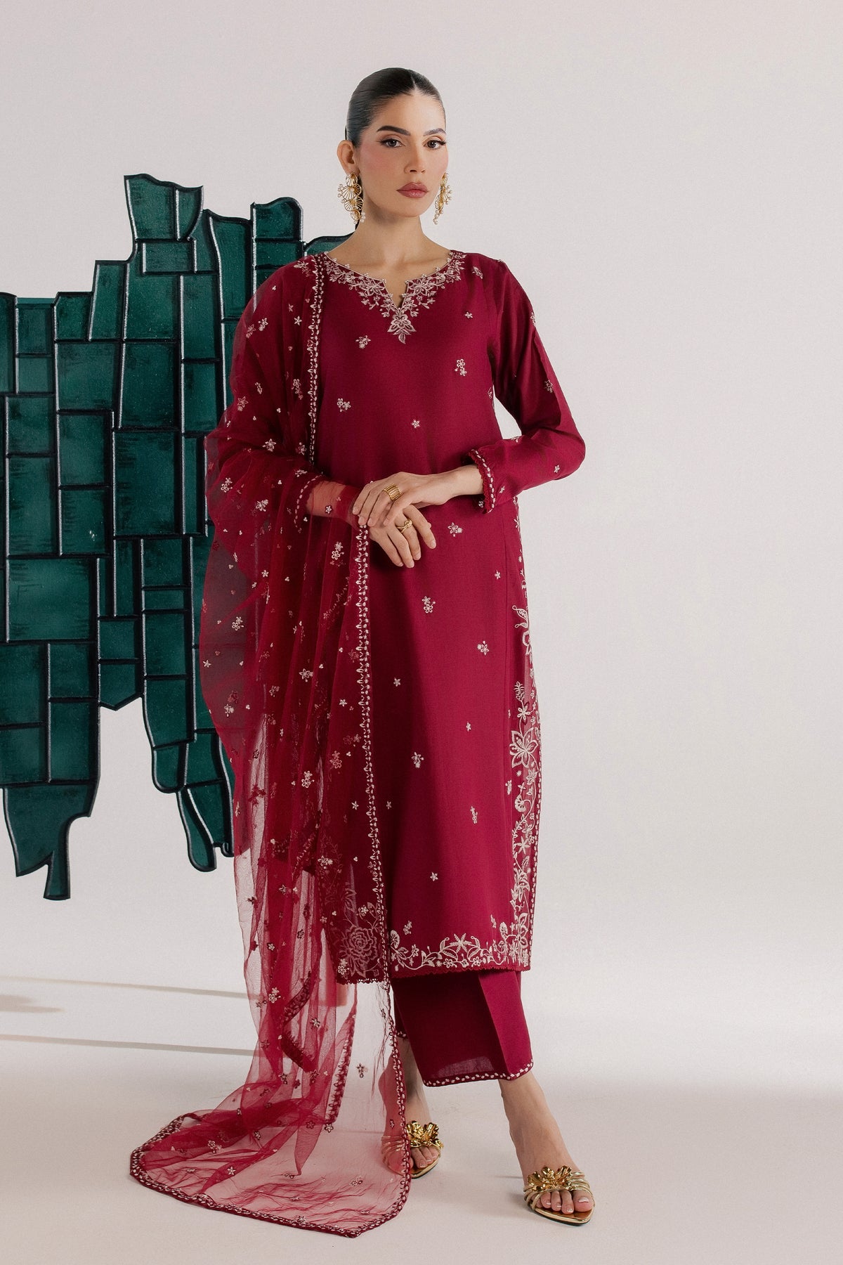  Raks 3Pc - Luxury Embroidered Lawn BATIKSS26  BATIK   XS / Beet Red / Pima Lawn-S / Beet Red / Pima Lawn-M / Beet Red / Pima Lawn-L / Beet Red / Pima Lawn-XL / Beet Red / Pima Lawn