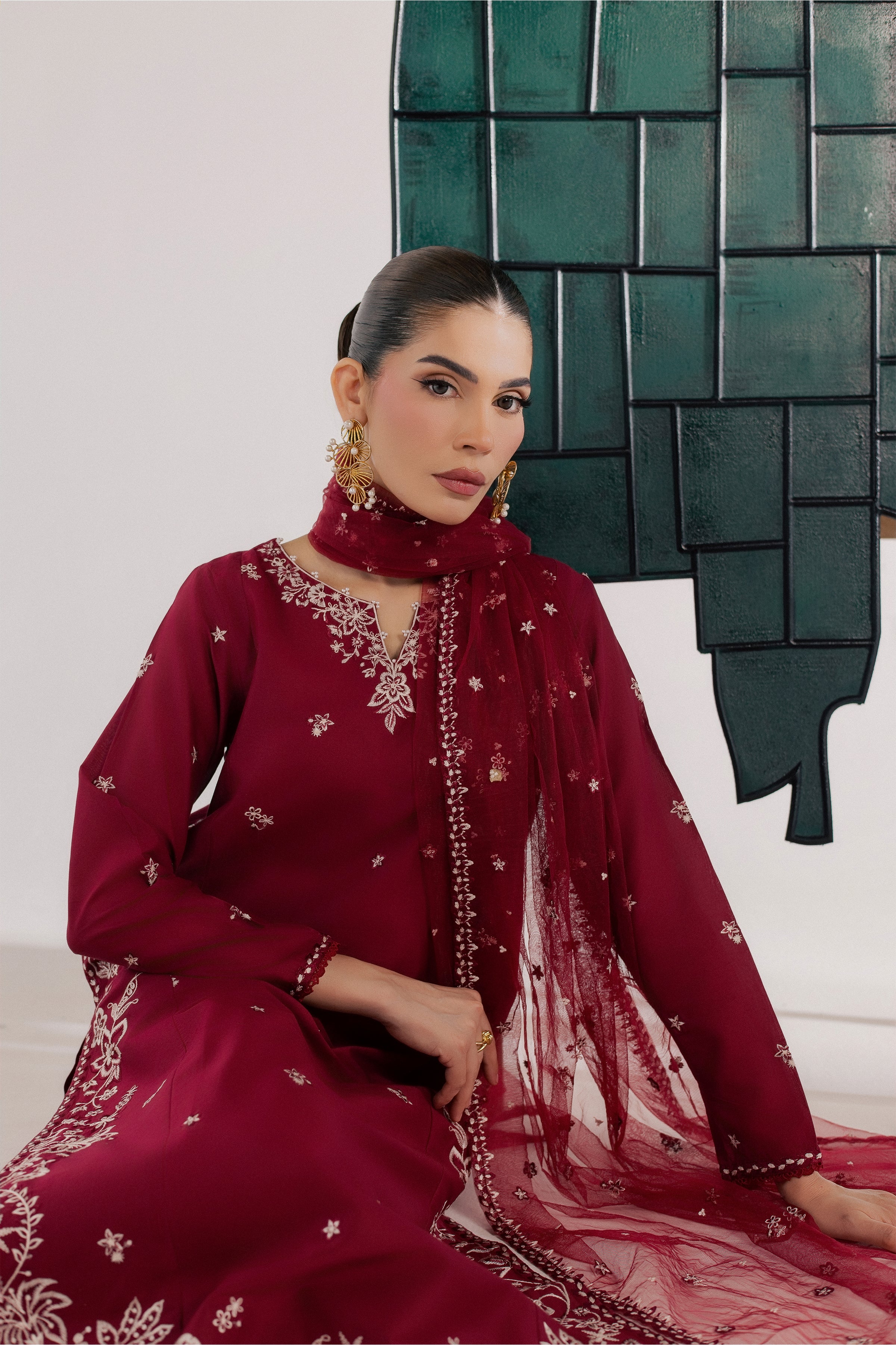  Raks 3Pc - Luxury Embroidered Lawn BATIKSS26  BATIK   XS / Beet Red / Pima Lawn-S / Beet Red / Pima Lawn-M / Beet Red / Pima Lawn-L / Beet Red / Pima Lawn-XL / Beet Red / Pima Lawn