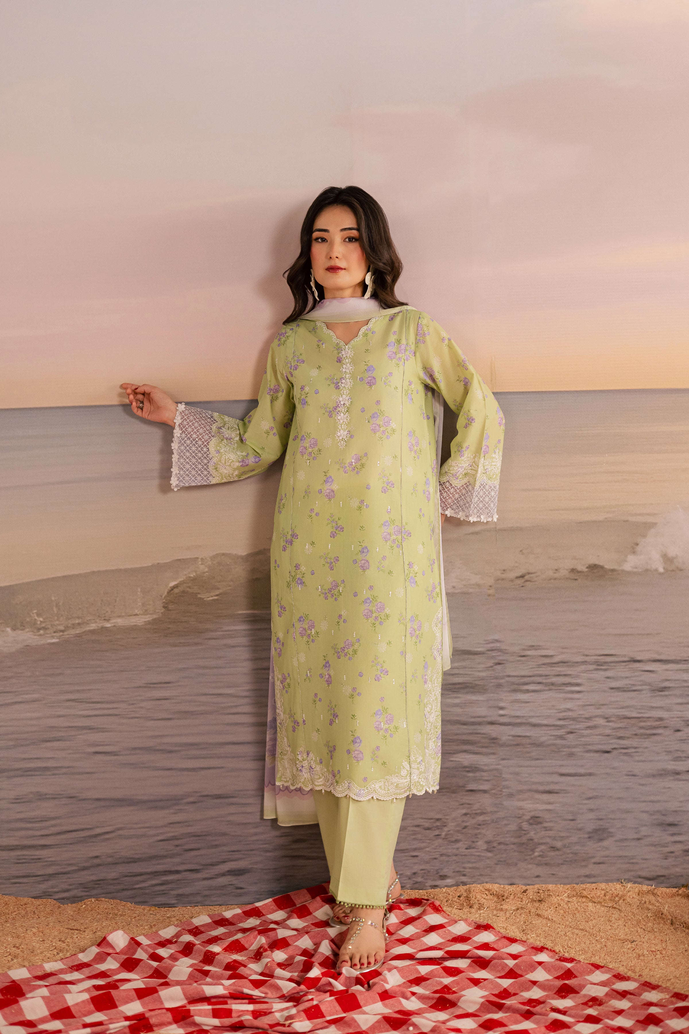  Rasp 3Pc - Printed Lawn Dress BATIKSS26  BATIK   XS / Green / Lawn-S / Green / Lawn-M / Green / Lawn-L / Green / Lawn-XL / Green / Lawn