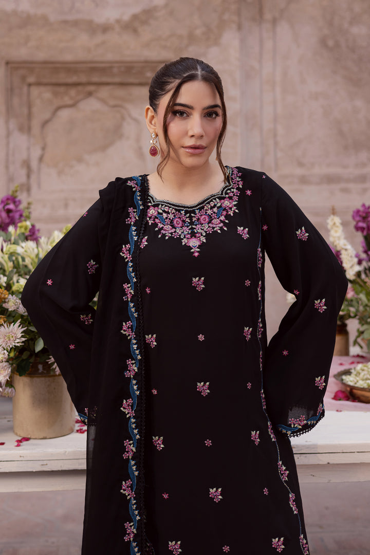  Rea 3Pc - Festive Luxe Pret BATIKSTUDIO2025  BATIK   S / Black / Georgette-M / Black / Georgette-L / Black / Georgette