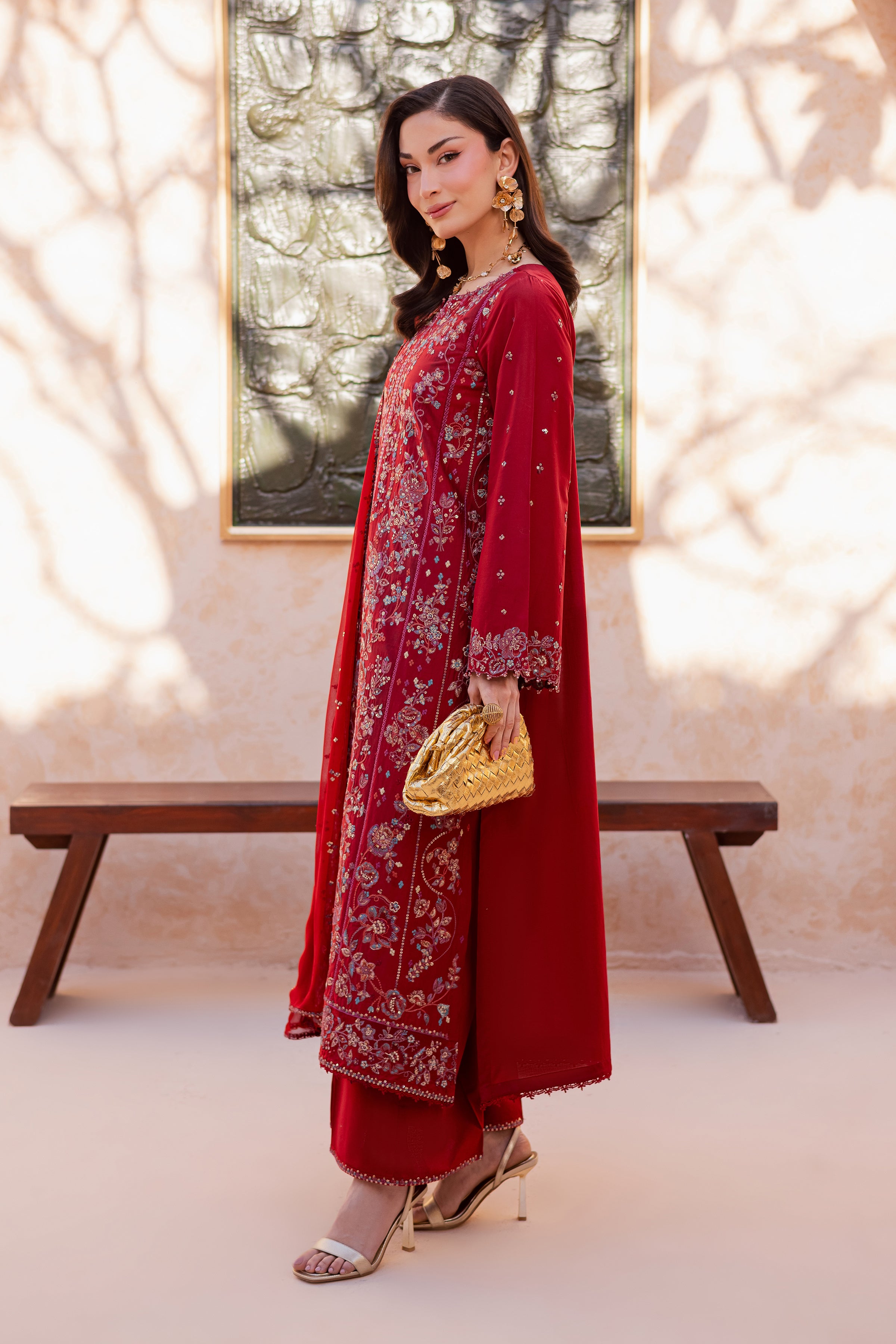  Red Delight 3Pc - Festive Embroidered Lawn BATIKEID2026  BATIK   XS / Red / Pima Lawn-S / Red / Pima Lawn-M / Red / Pima Lawn-L / Red / Pima Lawn-XL / Red / Pima Lawn