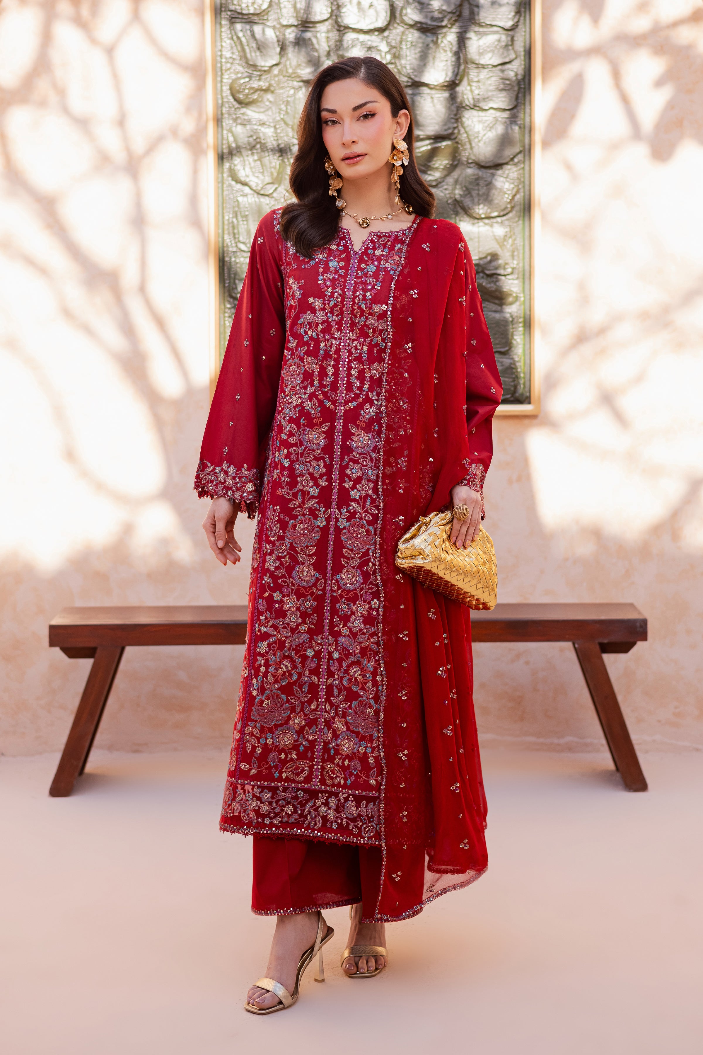  Red Delight 3Pc - Festive Embroidered Lawn BATIKEID2026  BATIK   XS / Red / Pima Lawn-S / Red / Pima Lawn-M / Red / Pima Lawn-L / Red / Pima Lawn-XL / Red / Pima Lawn