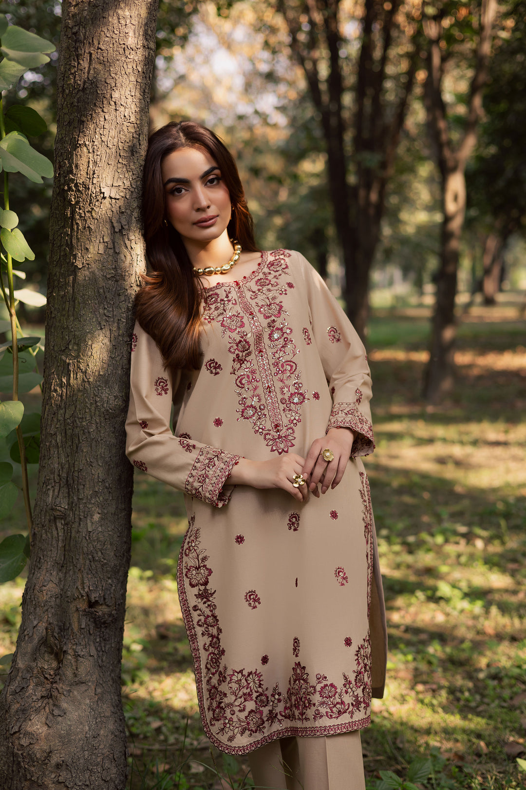  Red Merry 2Pc - Embroidered Khaddar Dress BATIK WINTER PRET 2025  BATIK   XS / Beige / Khaddar-S / Beige / Khaddar-M / Beige / Khaddar-L / Beige / Khaddar-XL / Beige / Khaddar