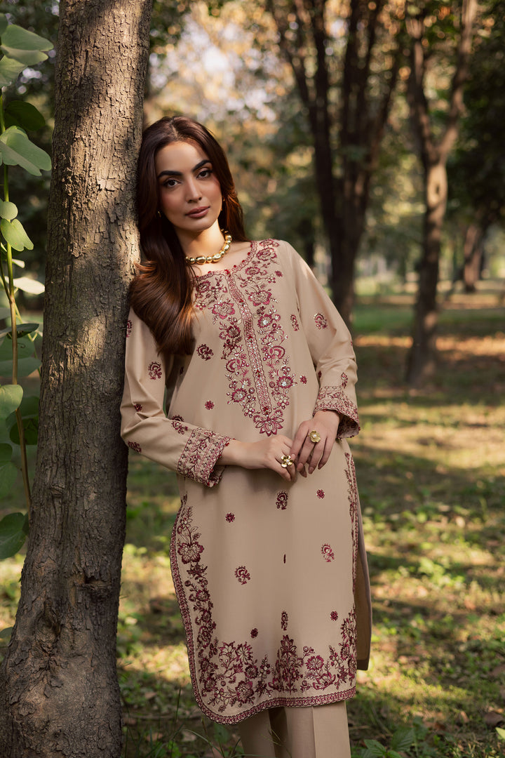  Red Merry 2Pc - Embroidered Khaddar Dress BATIK WINTER PRET 2025  BATIK   XS / Beige / Khaddar-S / Beige / Khaddar-M / Beige / Khaddar-L / Beige / Khaddar-XL / Beige / Khaddar