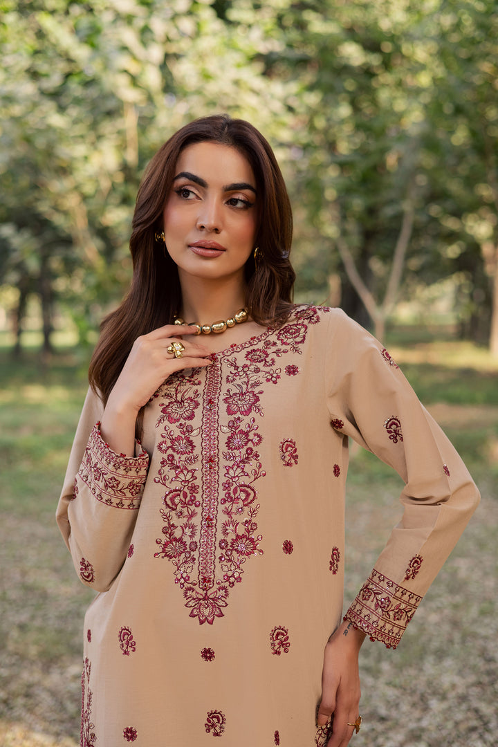  Red Merry 2Pc - Embroidered Khaddar Dress BATIK WINTER PRET 2025  BATIK   XS / Beige / Khaddar-S / Beige / Khaddar-M / Beige / Khaddar-L / Beige / Khaddar-XL / Beige / Khaddar