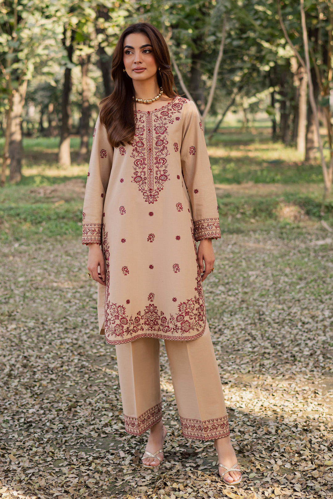  Red Merry 2Pc - Embroidered Khaddar Dress BATIK WINTER PRET 2025  BATIK   XS / Beige / Khaddar-S / Beige / Khaddar-M / Beige / Khaddar-L / Beige / Khaddar-XL / Beige / Khaddar