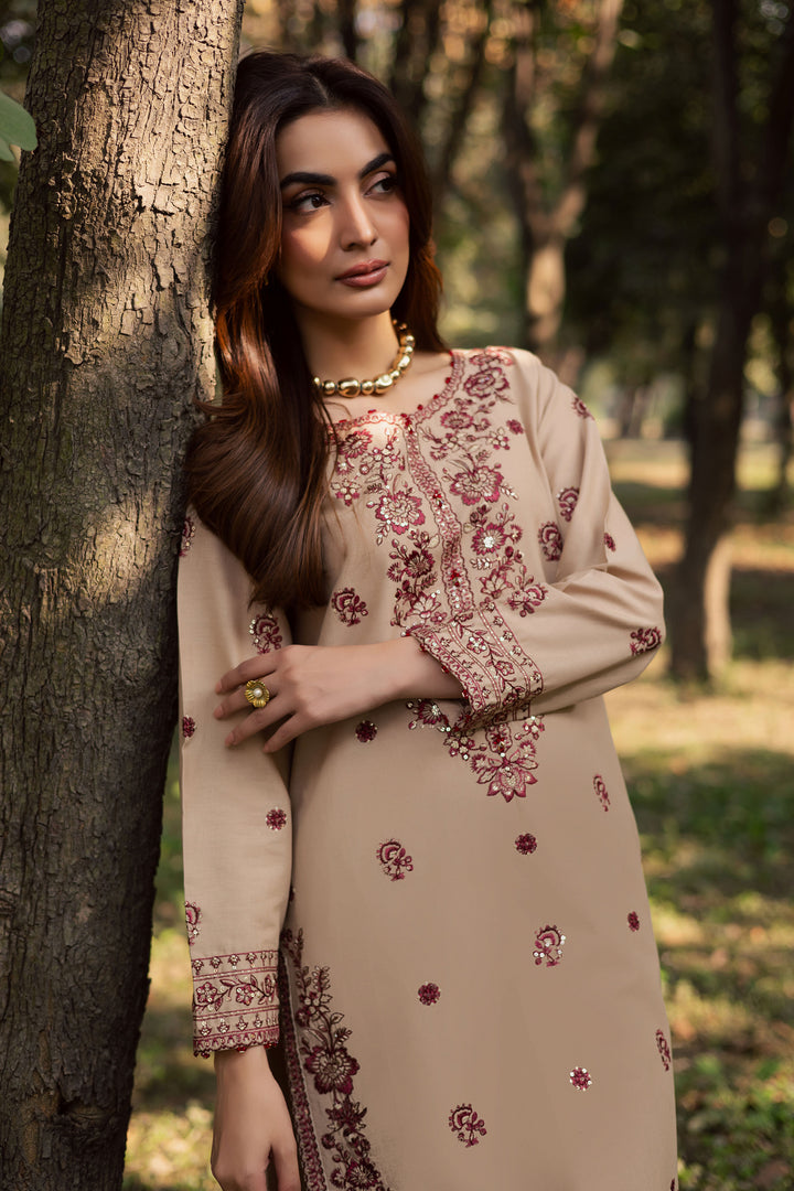  Red Merry 2Pc - Embroidered Khaddar Dress BATIK WINTER PRET 2025  BATIK   XS / Beige / Khaddar-S / Beige / Khaddar-M / Beige / Khaddar-L / Beige / Khaddar-XL / Beige / Khaddar