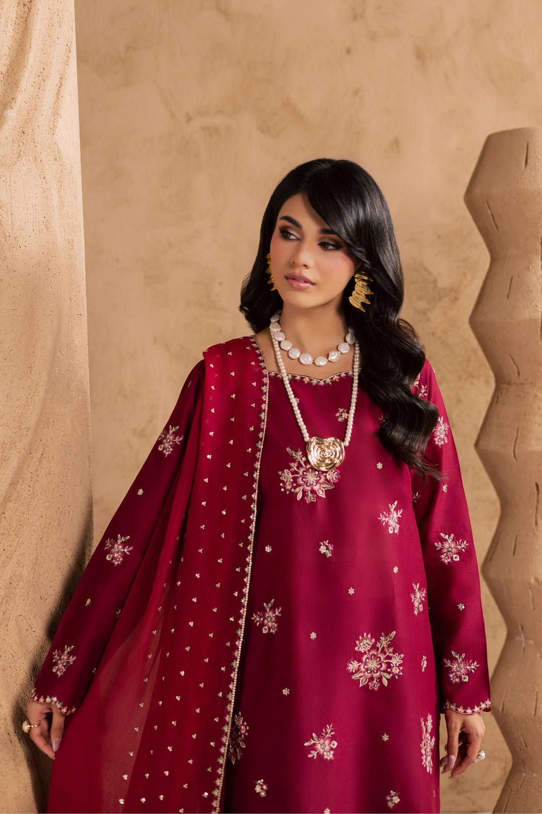  Red Queen 3Pc - Embroidered Festive Pret BATIKSS26  BATIK   XS / Beet Red / Pima Lawn-S / Beet Red / Pima Lawn-M / Beet Red / Pima Lawn-L / Beet Red / Pima Lawn-XL / Beet Red / Pima Lawn