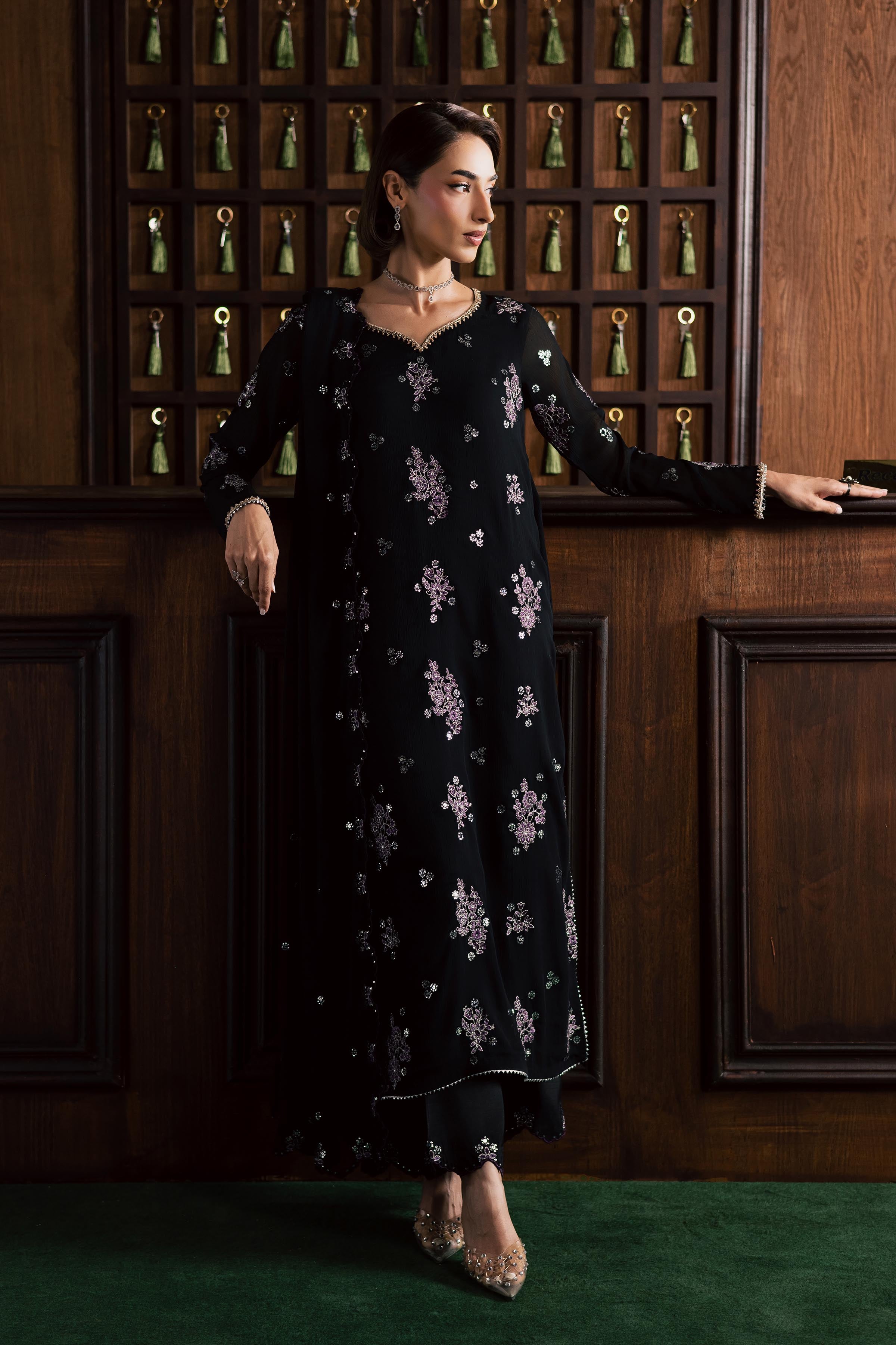  Reef 3Pc -  Festive Luxury Formal BATIKEID2026  BATIK   XS / Black / Crinkle-S / Black / Crinkle-M / Black / Crinkle-L / Black / Crinkle-XL / Black / Crinkle