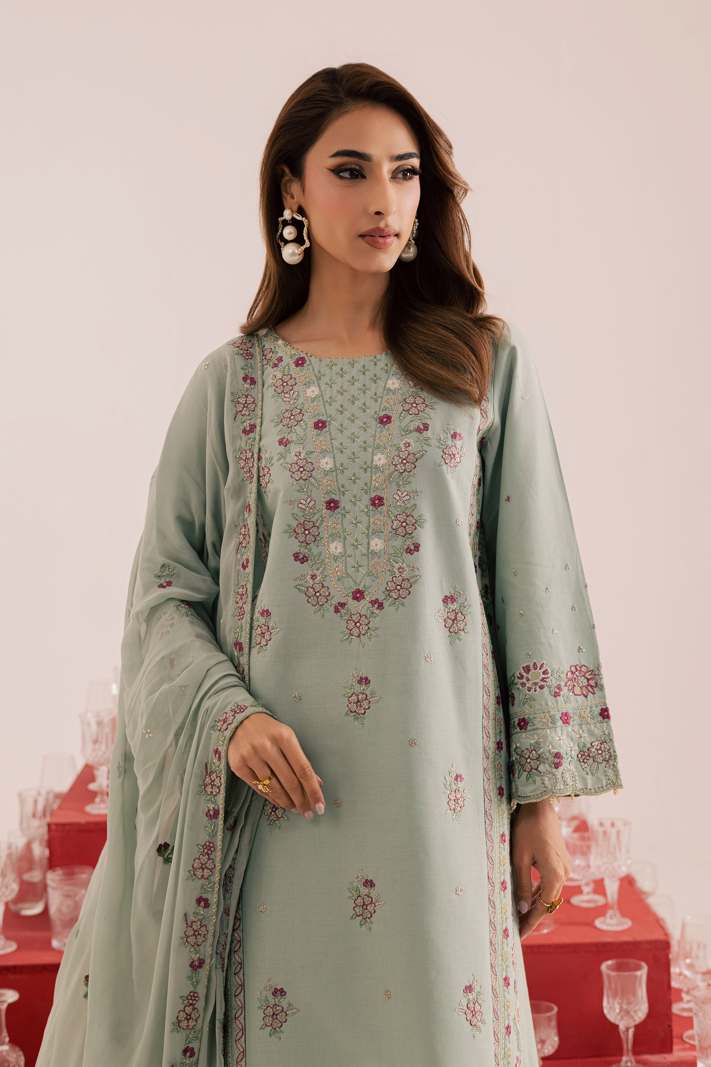  Reena 3Pc - Embroidered Khaddar Dress BATIK WINTER PRET 2025  BATIK   XS / Ice Blue / Khaddar-S / Ice Blue / Khaddar-M / Ice Blue / Khaddar-L / Ice Blue / Khaddar-XL / Ice Blue / Khaddar
