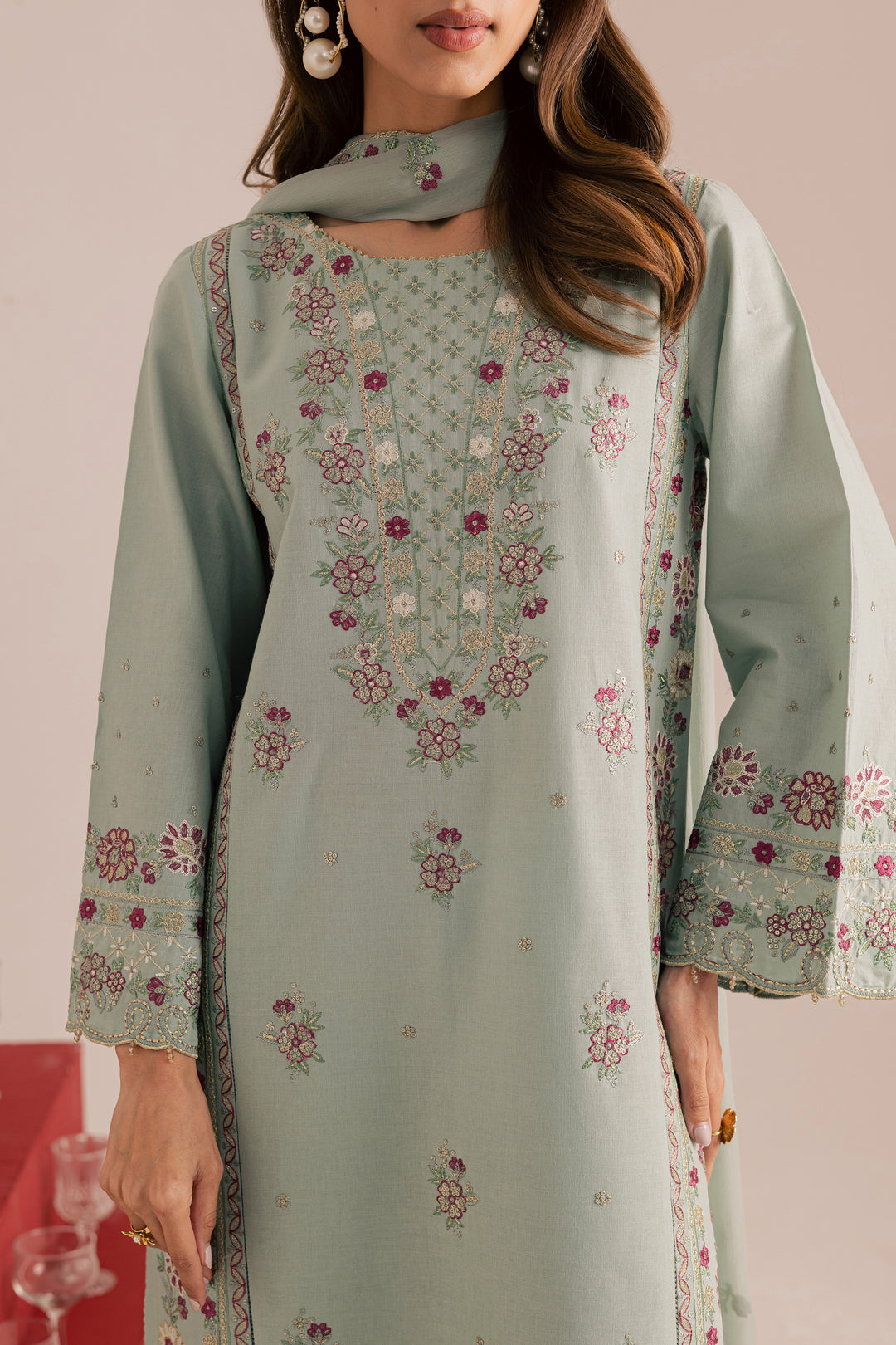  Reena 3Pc - Embroidered Khaddar Dress BATIK WINTER PRET 2025  BATIK   XS / Ice Blue / Khaddar-S / Ice Blue / Khaddar-M / Ice Blue / Khaddar-L / Ice Blue / Khaddar-XL / Ice Blue / Khaddar