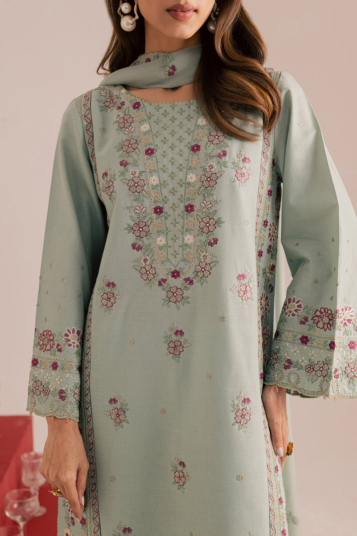  Reena 3Pc - Embroidered Khaddar Dress BATIK WINTER PRET 2025  BATIK   XS / Ice Blue / Khaddar-S / Ice Blue / Khaddar-M / Ice Blue / Khaddar-L / Ice Blue / Khaddar-XL / Ice Blue / Khaddar