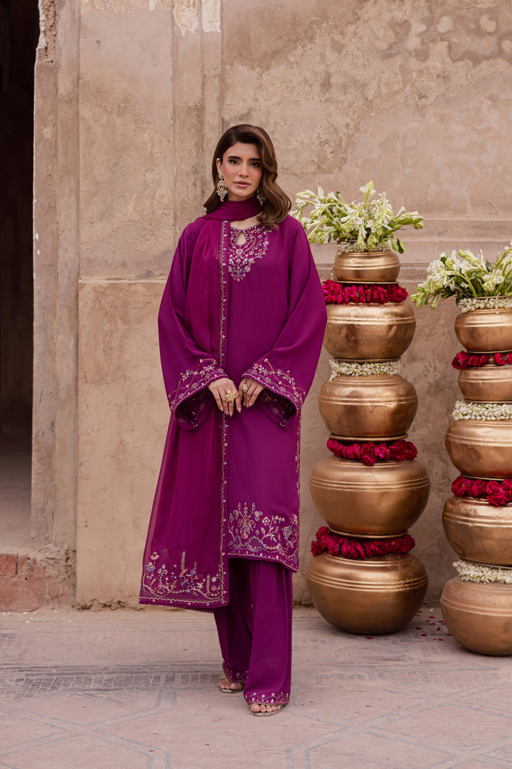  Rehab 3Pc - Festive Luxe Pret BATIKSTUDIO2025  BATIK   S / Magenta / Georgette-M / Magenta / Georgette-L / Magenta / Georgette