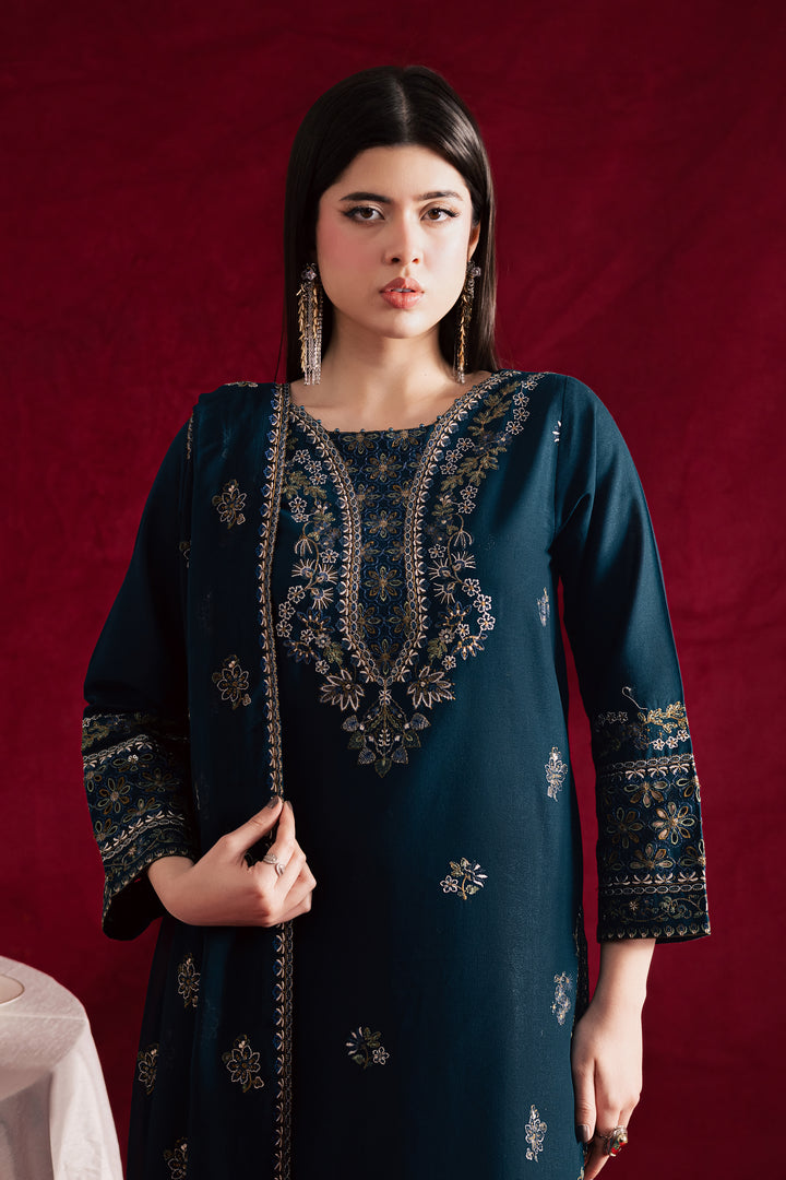  Rohina 3Pc - Embroidered Khaddar Dress BATIK WINTER PRET 2025  BATIK   XS / Ocean Blue / Khaddar-S / Ocean Blue / Khaddar-M / Ocean Blue / Khaddar-L / Ocean Blue / Khaddar-XL / Ocean Blue / Khaddar