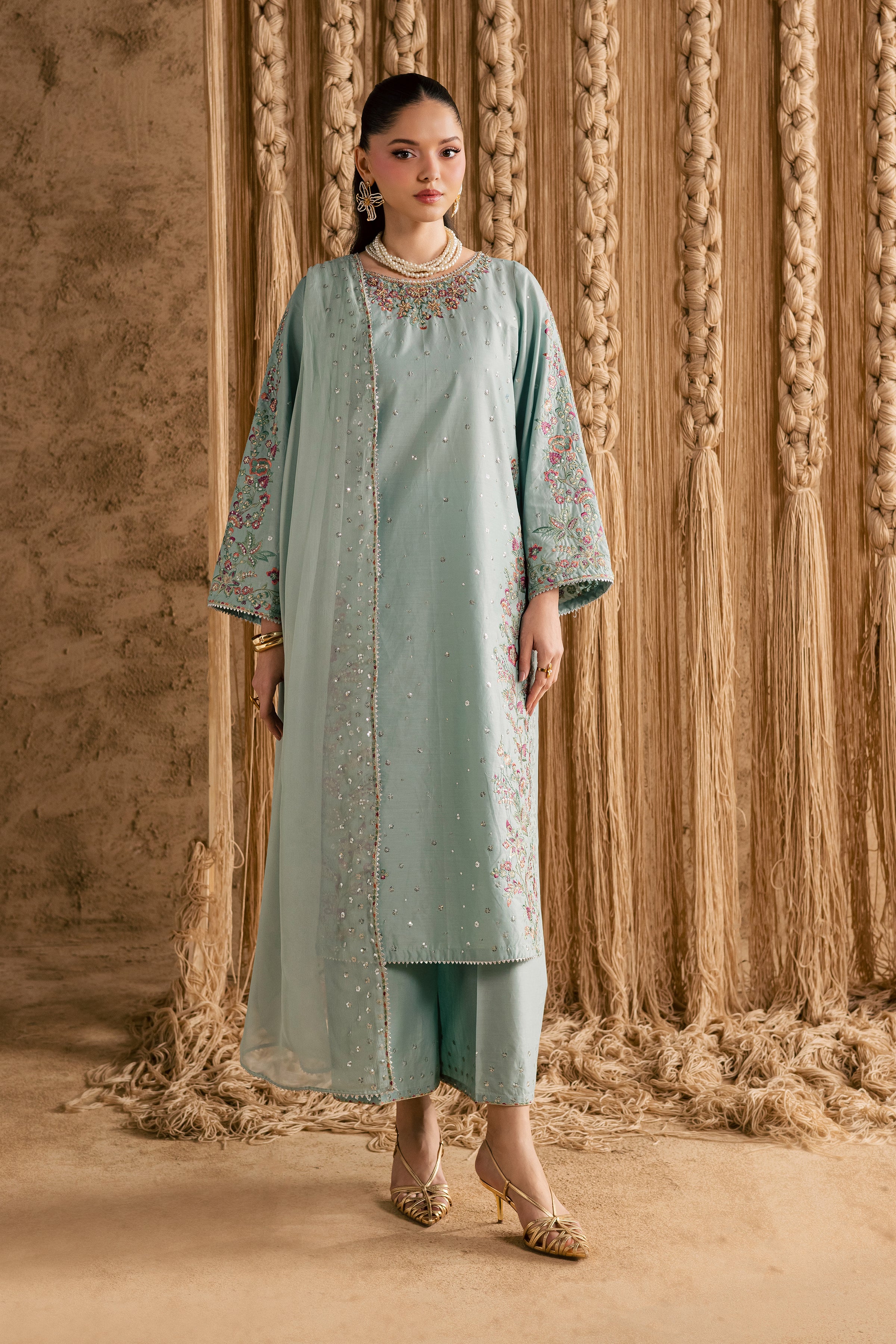  Rome Sky 3Pc - Festive Eid Pret BATIKEID2026  BATIK   XS / Ice Blue / Giza-S / Ice Blue / Giza-M / Ice Blue / Giza-L / Ice Blue / Giza-XL / Ice Blue / Giza