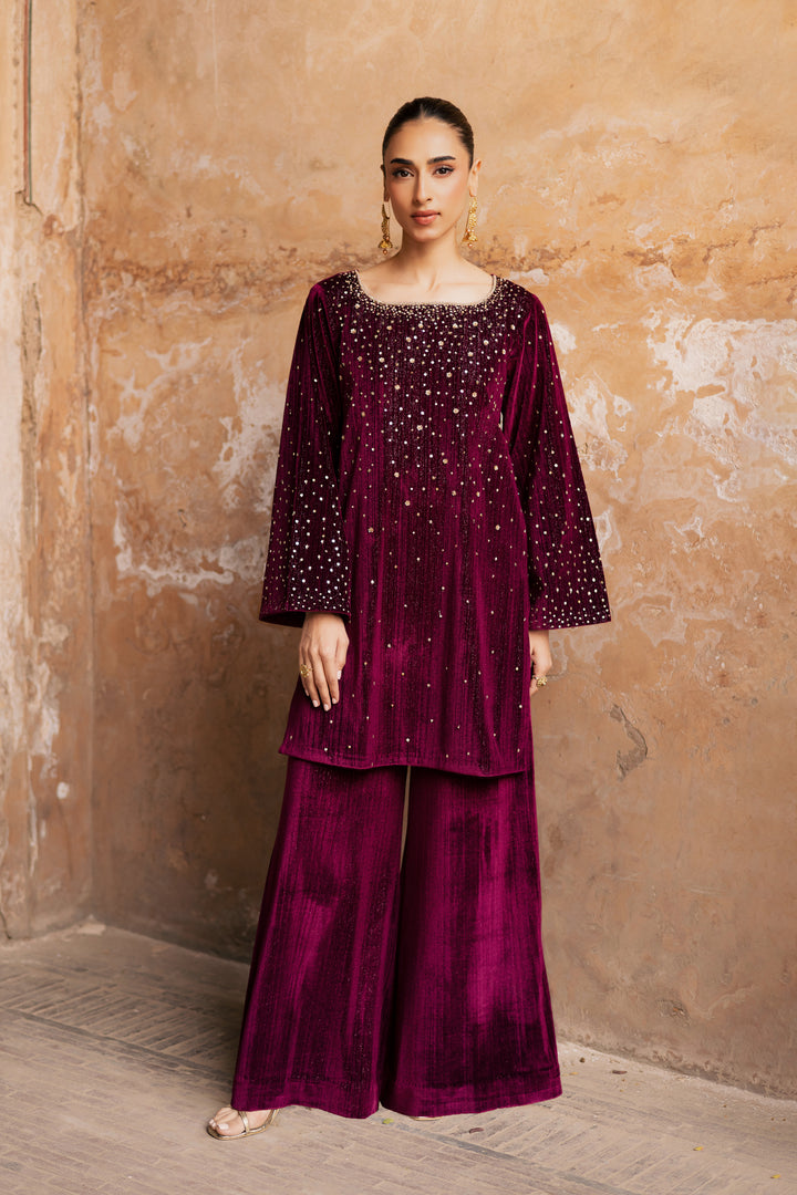  Rosa 2Pc - Velvet Formal Dress BATIKstudio  BATIK   S / Maroon / Velvet-M / Maroon / Velvet-L / Maroon / Velvet