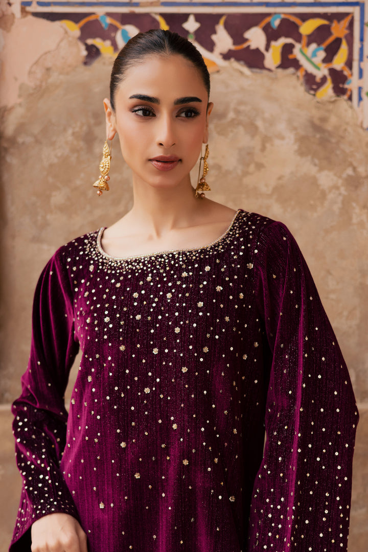  Rosa 2Pc - Velvet Formal Dress BATIKstudio  BATIK   S / Maroon / Velvet-M / Maroon / Velvet-L / Maroon / Velvet