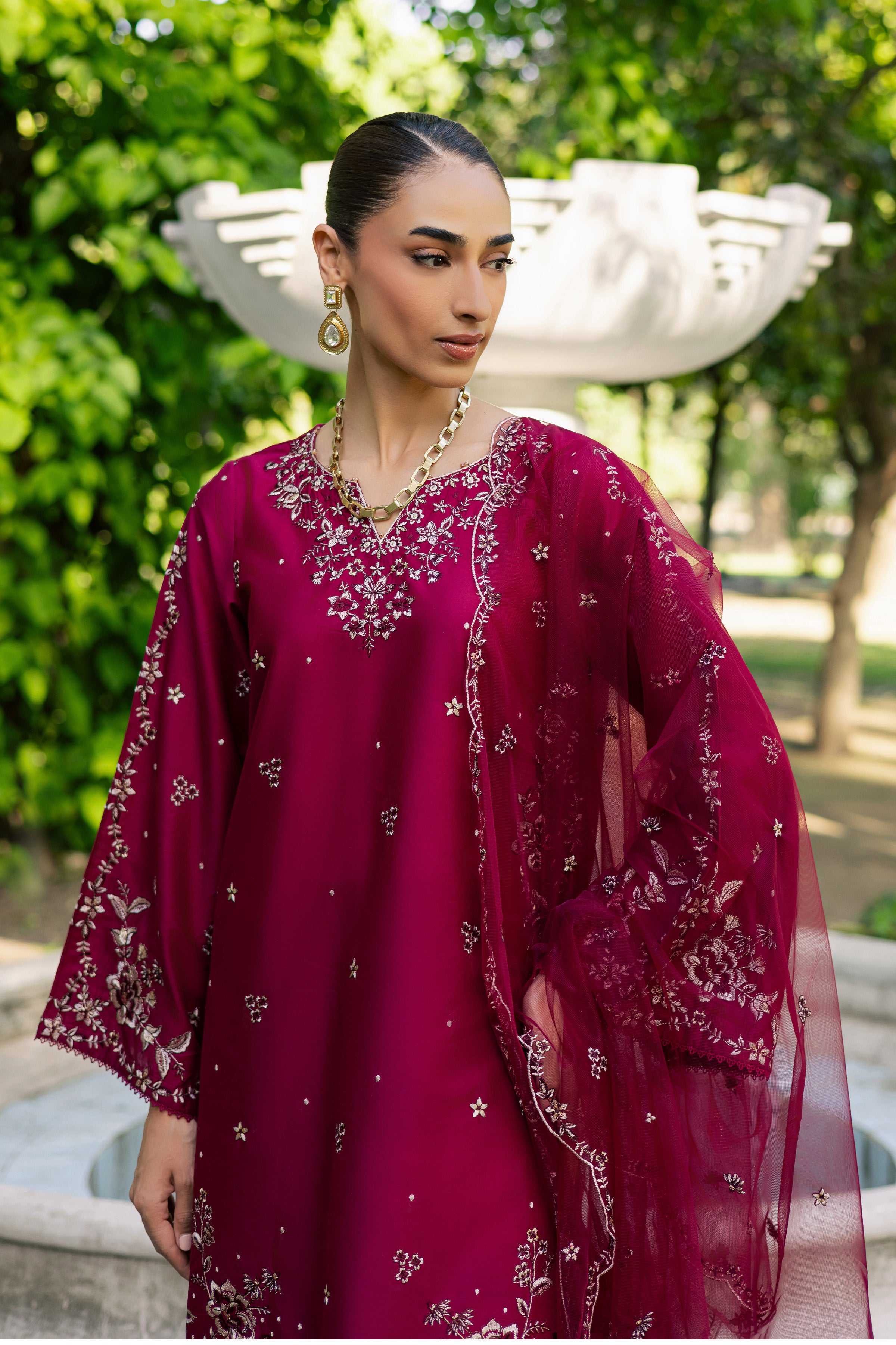  Rosa 3Pc - Festive Embroidered Lawn BATIKSS26  BATIK   XS / Raspberry Pink / Pima Lawn-S / Raspberry Pink / Pima Lawn-M / Raspberry Pink / Pima Lawn-L / Raspberry Pink / Pima Lawn-XL / Raspberry Pink / Pima Lawn