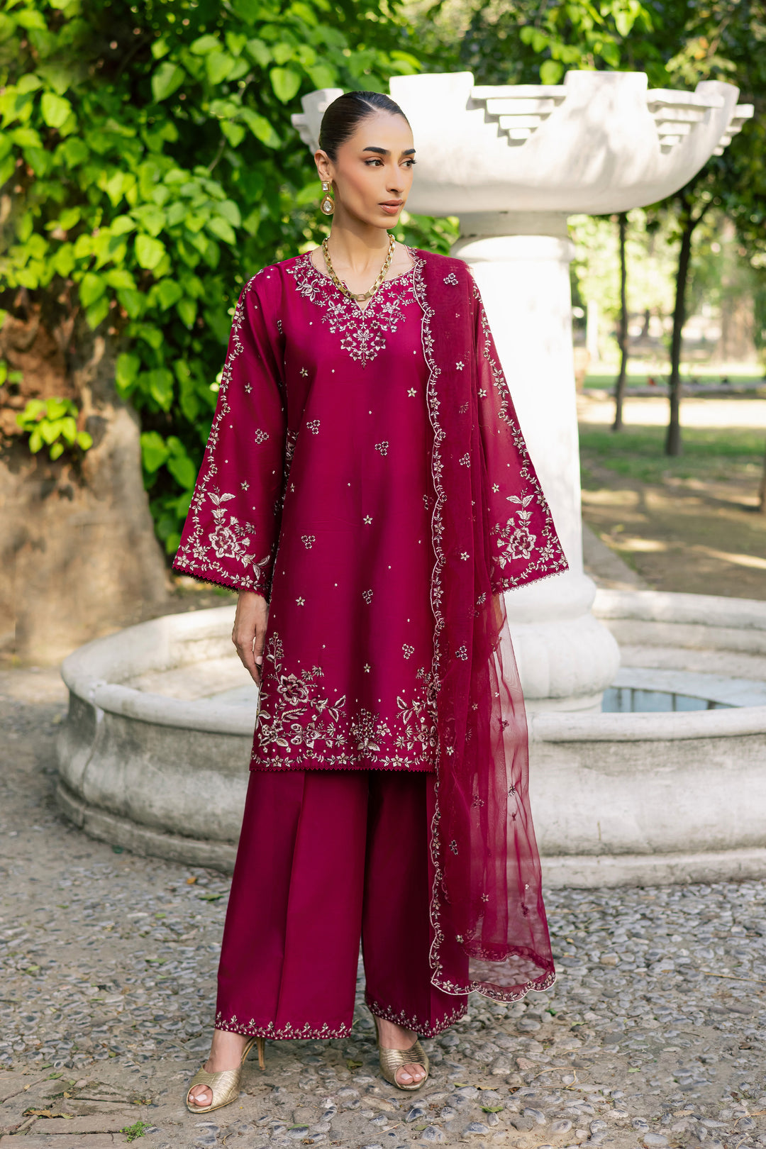  Rosa 3Pc - Festive Embroidered Lawn BATIKSS26  BATIK   XS / Raspberry Pink / Pima Lawn-S / Raspberry Pink / Pima Lawn-M / Raspberry Pink / Pima Lawn-L / Raspberry Pink / Pima Lawn-XL / Raspberry Pink / Pima Lawn