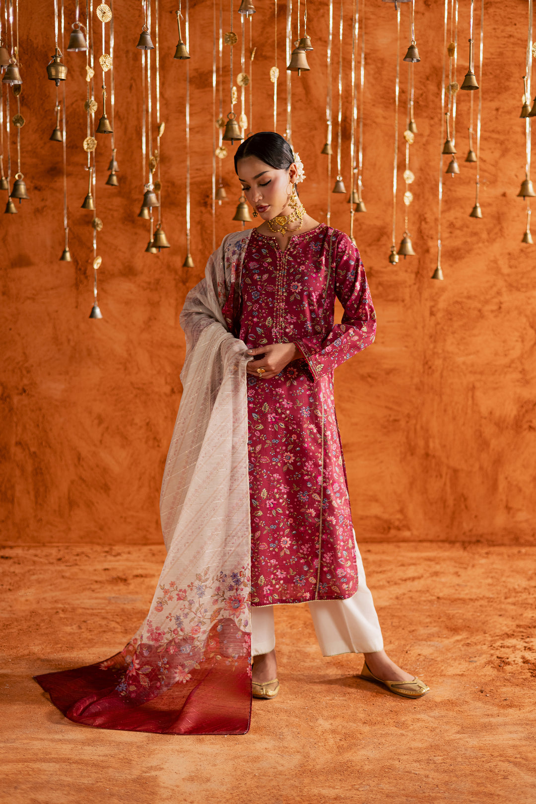  Roseshell 3Pc - Printed Lawn Dress BATIKEID2026  BATIK   XS / Red / Lawn-S / Red / Lawn-M / Red / Lawn-L / Red / Lawn-XL / Red / Lawn