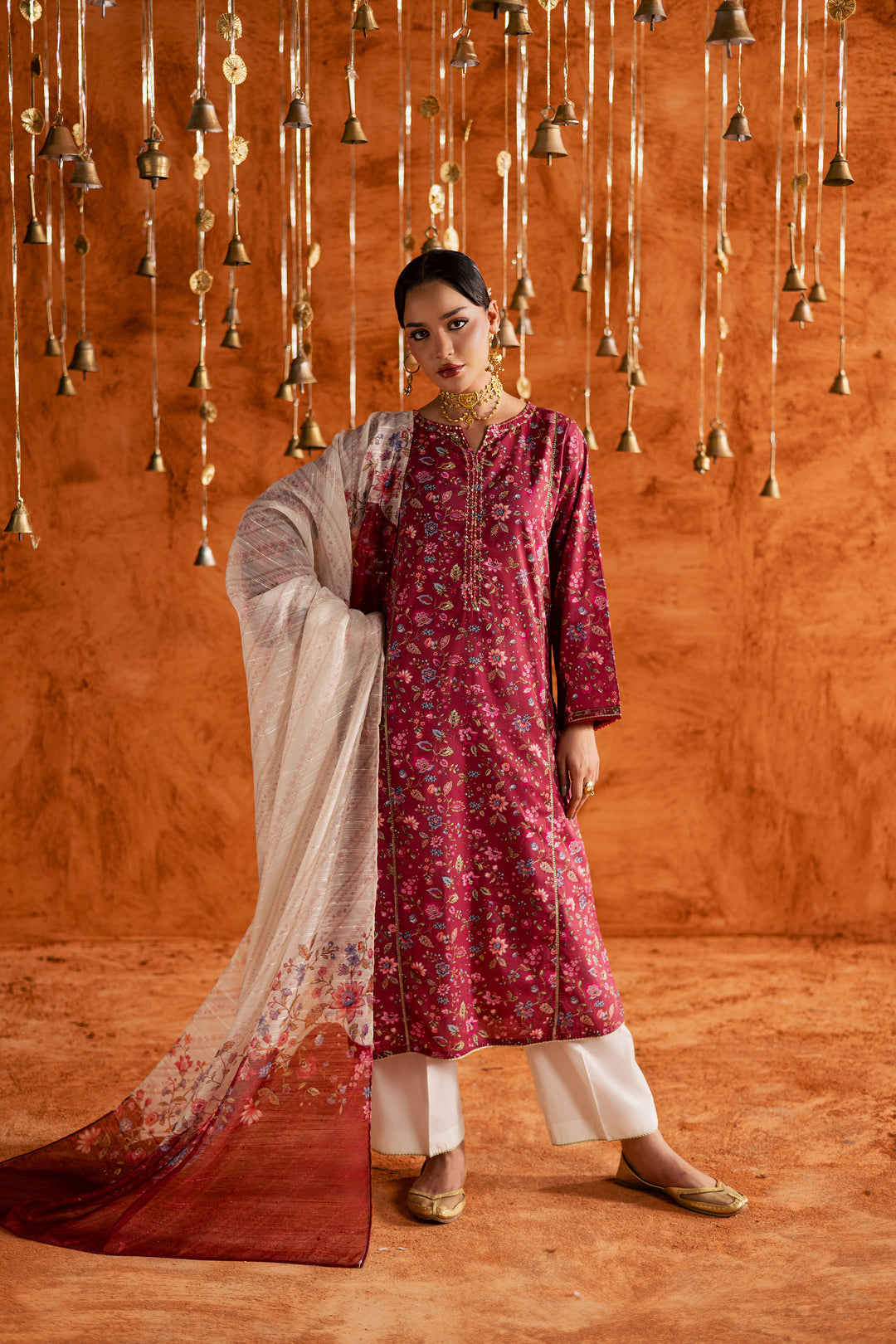 Roseshell 3Pc - Printed Lawn Dress BATIKEID2026  BATIK   XS / Red / Lawn-S / Red / Lawn-M / Red / Lawn-L / Red / Lawn-XL / Red / Lawn