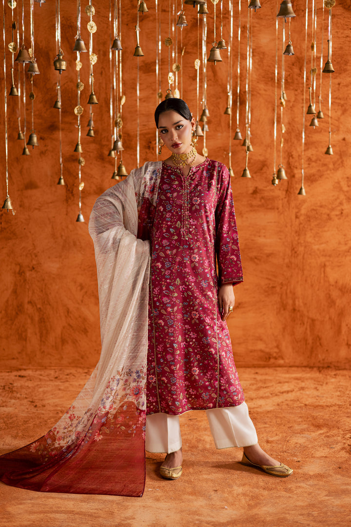  Roseshell 3Pc - Printed Lawn Dress BATIKEID2026  BATIK   XS / Red / Lawn-S / Red / Lawn-M / Red / Lawn-L / Red / Lawn-XL / Red / Lawn