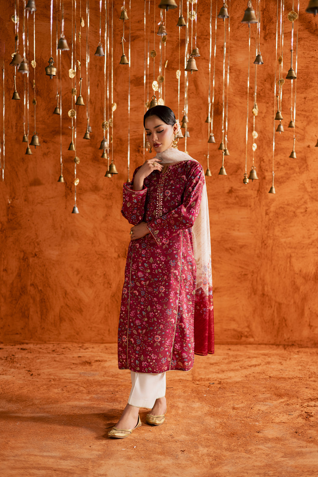  Roseshell 3Pc - Printed Lawn Dress BATIKEID2026  BATIK   XS / Red / Lawn-S / Red / Lawn-M / Red / Lawn-L / Red / Lawn-XL / Red / Lawn