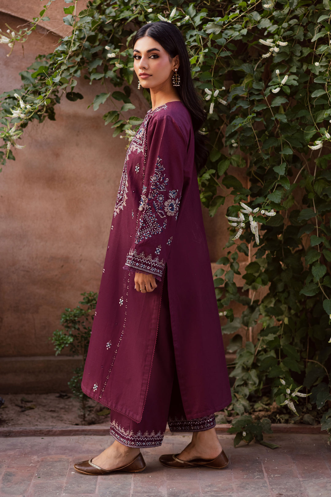  Roshan 2Pc - Embroidered Khaddar Dress BATIK WINTER PRET 2025  BATIK   XS / Mauve / Khaddar-S / Mauve / Khaddar-M / Mauve / Khaddar-L / Mauve / Khaddar-XL / Mauve / Khaddar
