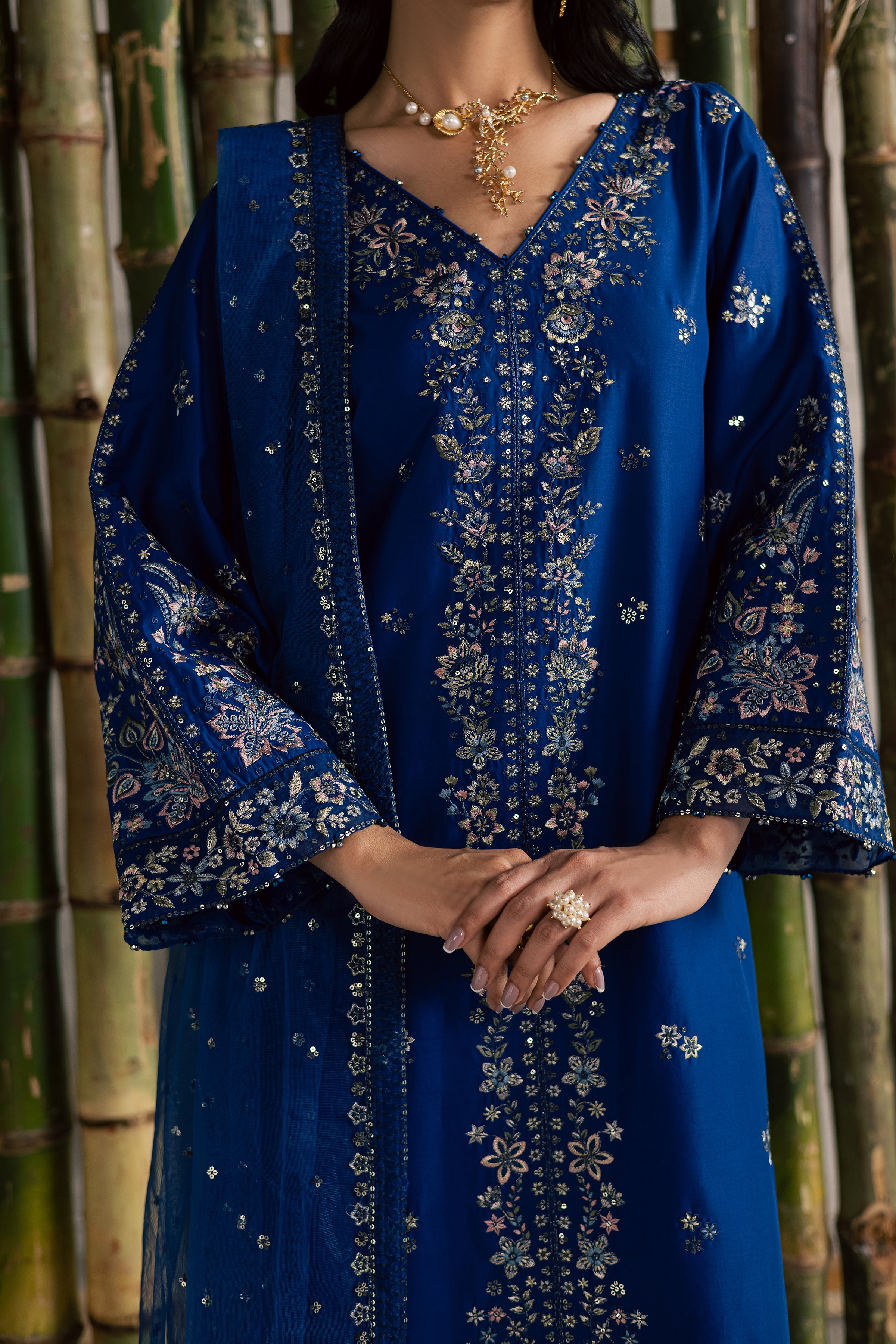  Roshni 3Pc - Festive Embroidered Lawn BATIKEID2026  BATIK   XS / Electric Blue / Pima Lawn-S / Electric Blue / Pima Lawn-M / Electric Blue / Pima Lawn-L / Electric Blue / Pima Lawn-XL / Electric Blue / Pima Lawn
