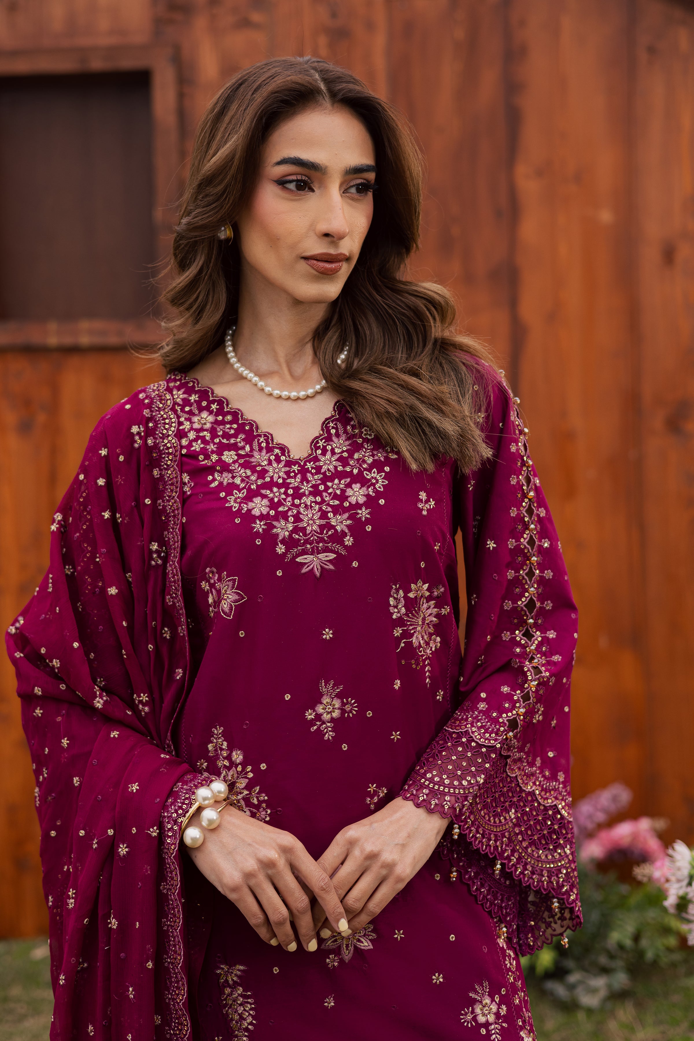  Rubba 3Pc - Festive Embroidered Lawn BATIKEID2026  BATIK   XS / Deep Maroon / Pima Lawn-S / Deep Maroon / Pima Lawn-M / Deep Maroon / Pima Lawn-L / Deep Maroon / Pima Lawn-XL / Deep Maroon / Pima Lawn