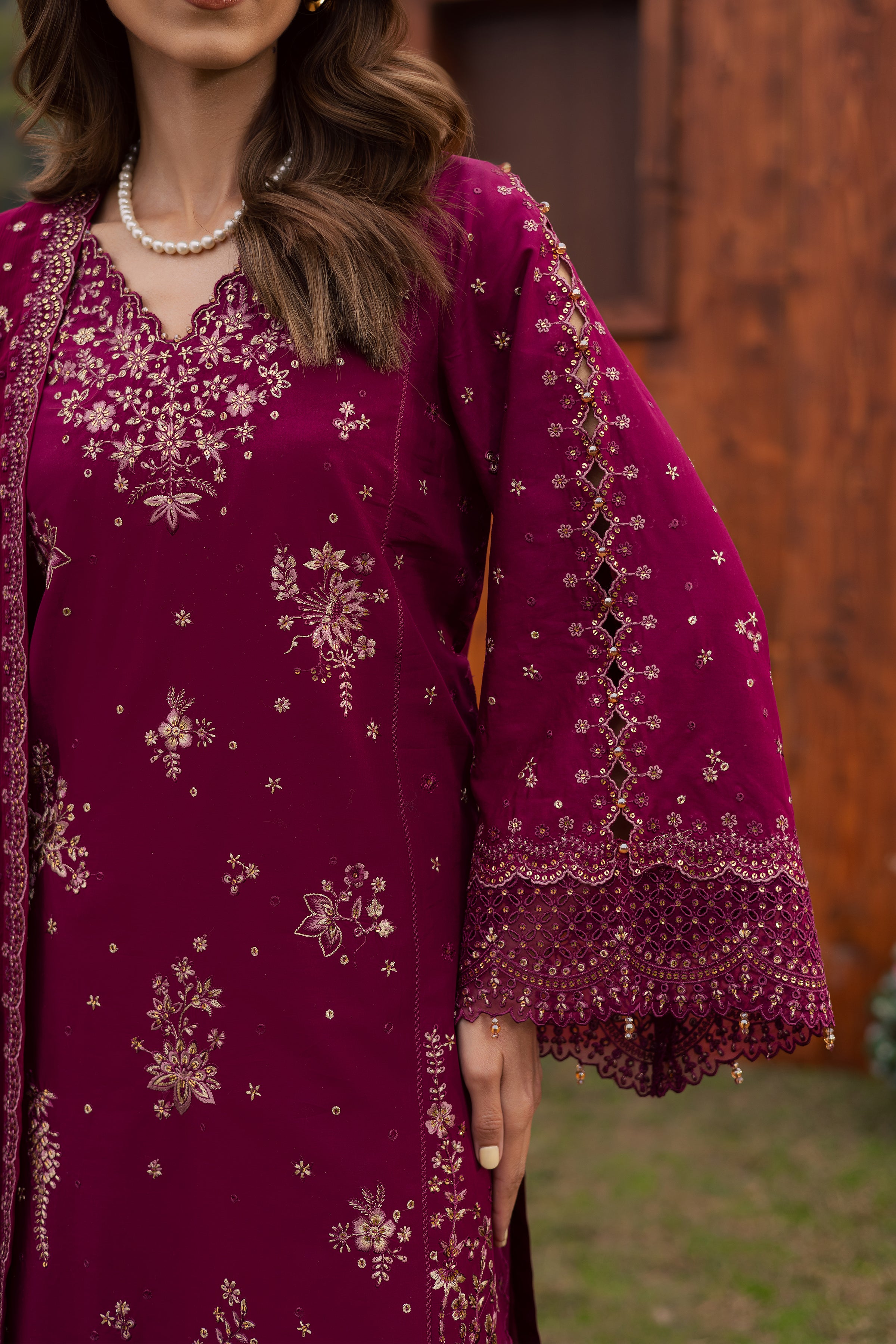  Rubba 3Pc - Festive Embroidered Lawn BATIKEID2026  BATIK   XS / Deep Maroon / Pima Lawn-S / Deep Maroon / Pima Lawn-M / Deep Maroon / Pima Lawn-L / Deep Maroon / Pima Lawn-XL / Deep Maroon / Pima Lawn