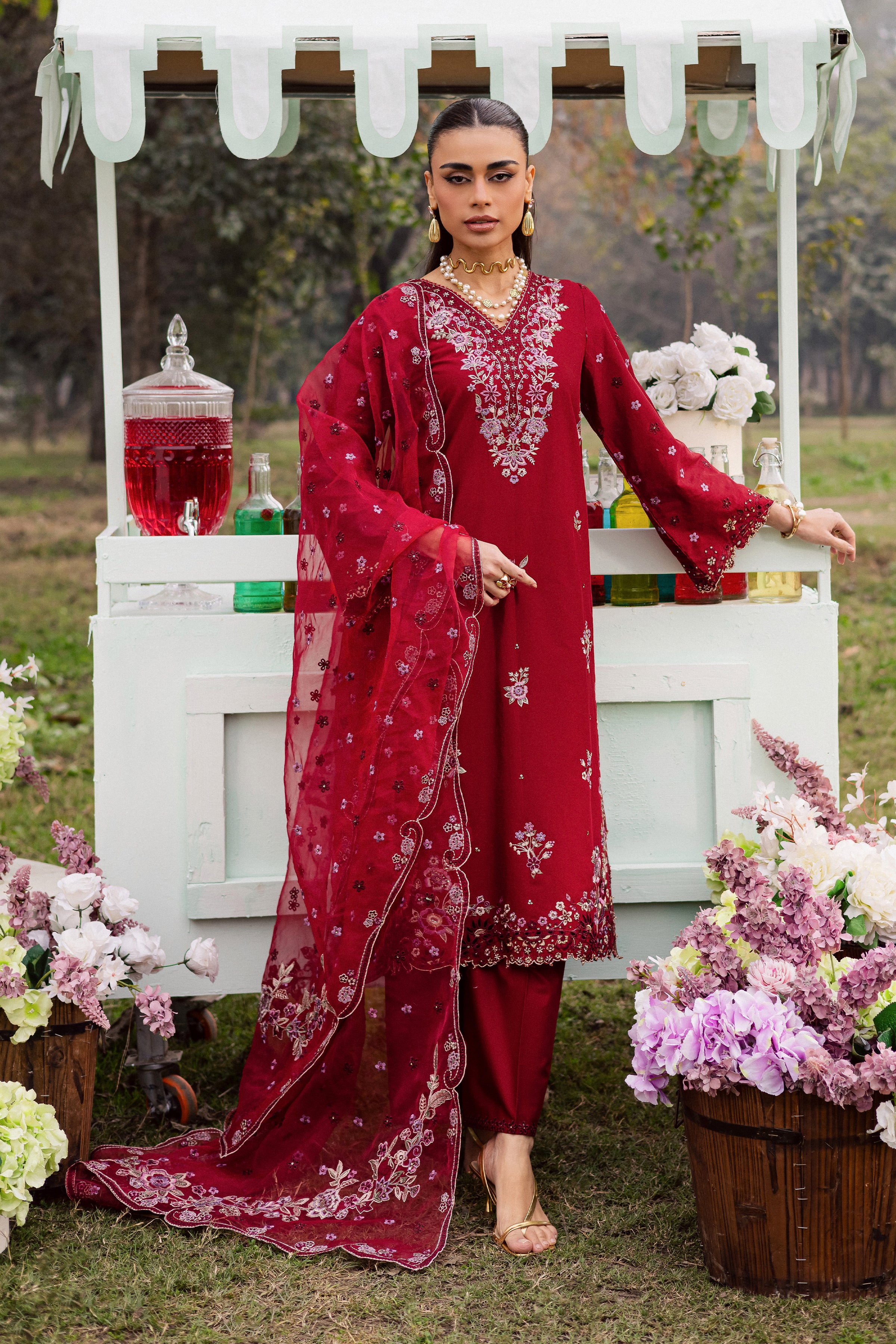  Ruby Ghazal 3Pc - Festive Embroidered Lawn BATIKEID2026  BATIK   XS / Ruby / Pima Lawn-S / Ruby / Pima Lawn-M / Ruby / Pima Lawn-L / Ruby / Pima Lawn-XL / Ruby / Pima Lawn