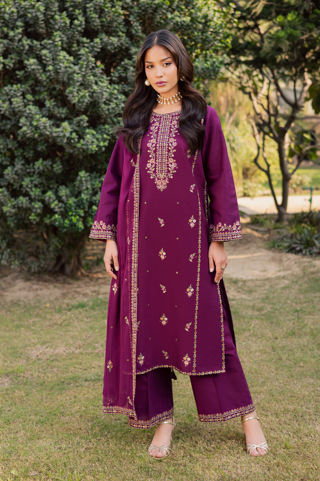  Ruby Rosa 3Pc - Embroidered Khaddar Dress BATIK WINTER PRET 2025  BATIK   XS / Dark Purple / Khaddar-S / Dark Purple / Khaddar-M / Dark Purple / Khaddar-L / Dark Purple / Khaddar-XL / Dark Purple / Khaddar