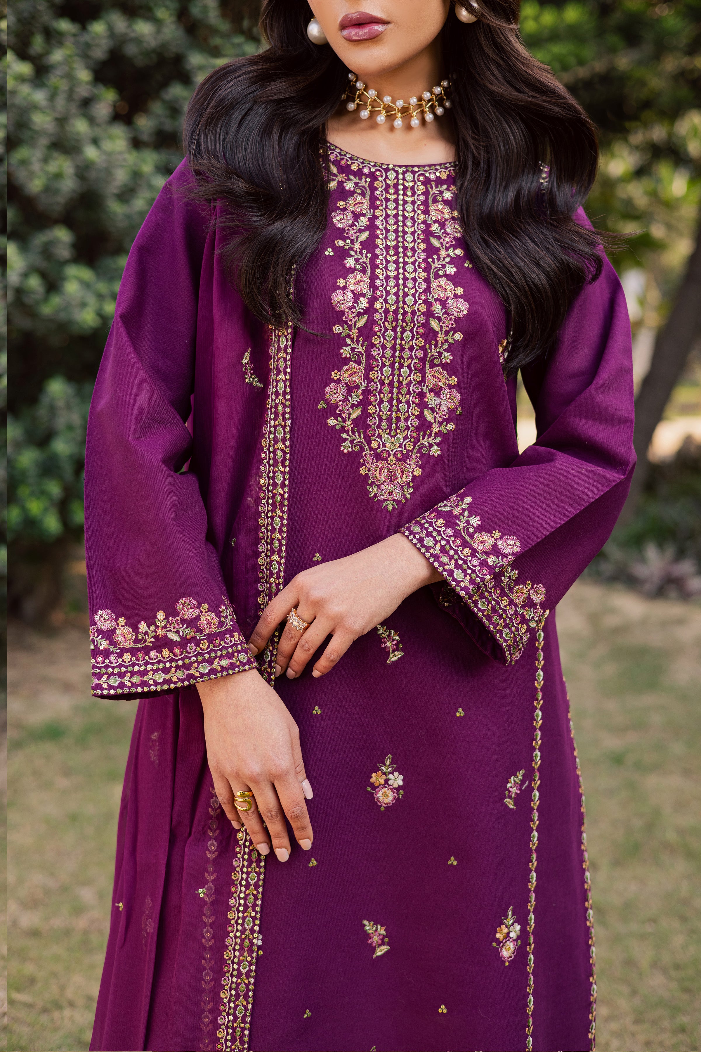  Ruby Rosa 3Pc - Embroidered Khaddar Dress BATIK WINTER PRET 2025  BATIK   XS / Dark Purple / Khaddar-S / Dark Purple / Khaddar-M / Dark Purple / Khaddar-L / Dark Purple / Khaddar-XL / Dark Purple / Khaddar