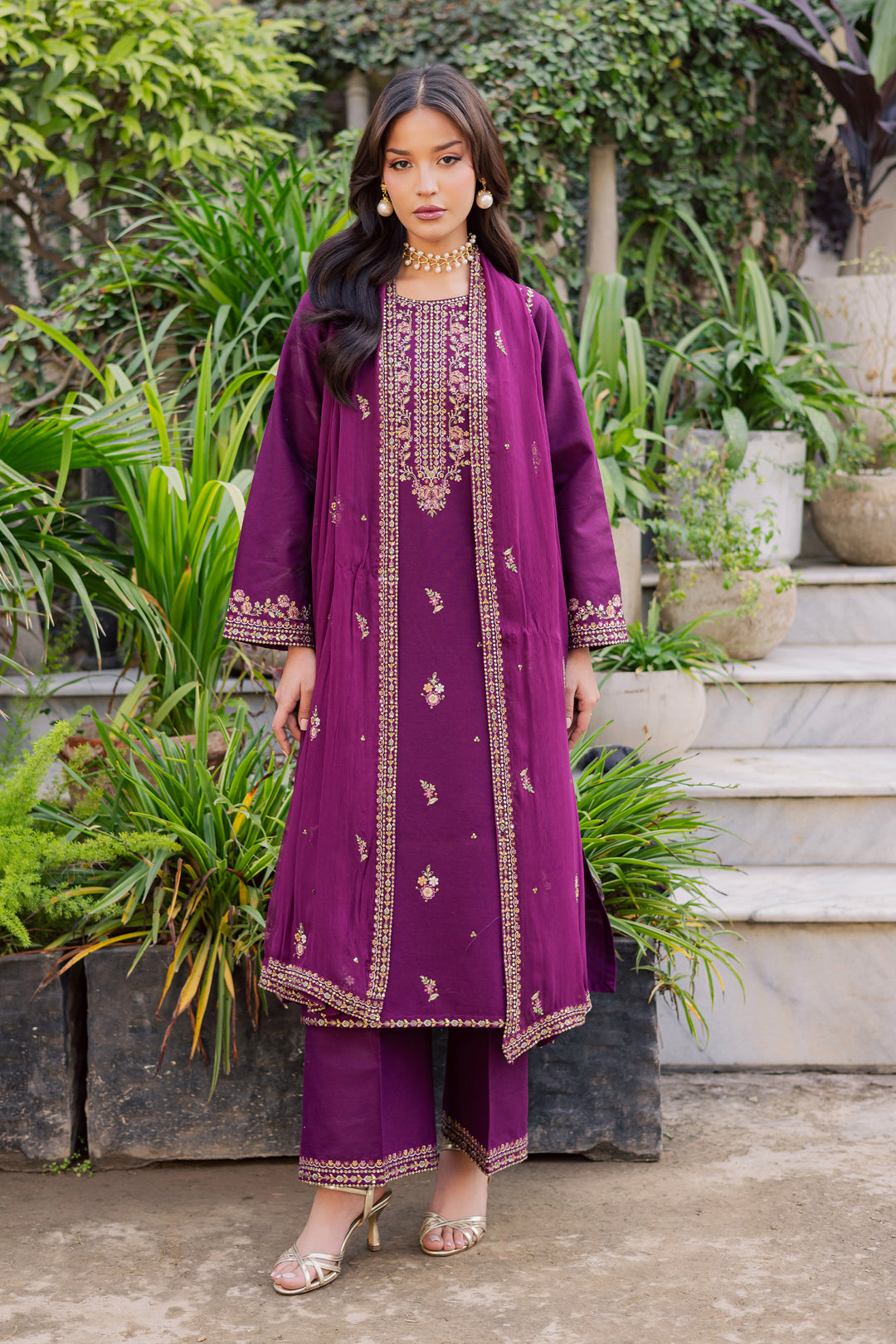  Ruby Rosa 3Pc - Embroidered Khaddar Dress BATIK WINTER PRET 2025  BATIK   XS / Dark Purple / Khaddar-S / Dark Purple / Khaddar-M / Dark Purple / Khaddar-L / Dark Purple / Khaddar-XL / Dark Purple / Khaddar