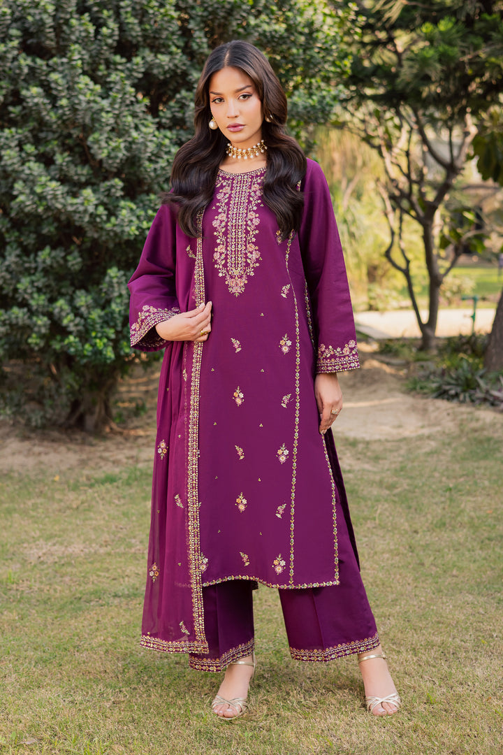  Ruby Rosa 3Pc - Embroidered Khaddar Dress BATIK WINTER PRET 2025  BATIK   XS / Dark Purple / Khaddar-S / Dark Purple / Khaddar-M / Dark Purple / Khaddar-L / Dark Purple / Khaddar-XL / Dark Purple / Khaddar