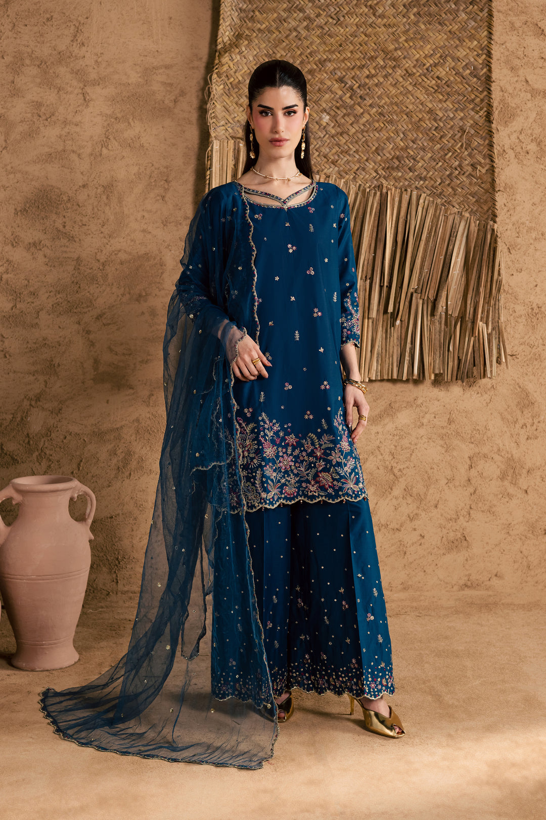  Ruhi 3Pc - Festive Eid Pret BATIKEID2026  BATIK   XS / Blue Opal / Giza-S / Blue Opal / Giza-M / Blue Opal / Giza-L / Blue Opal / Giza-XL / Blue Opal / Giza