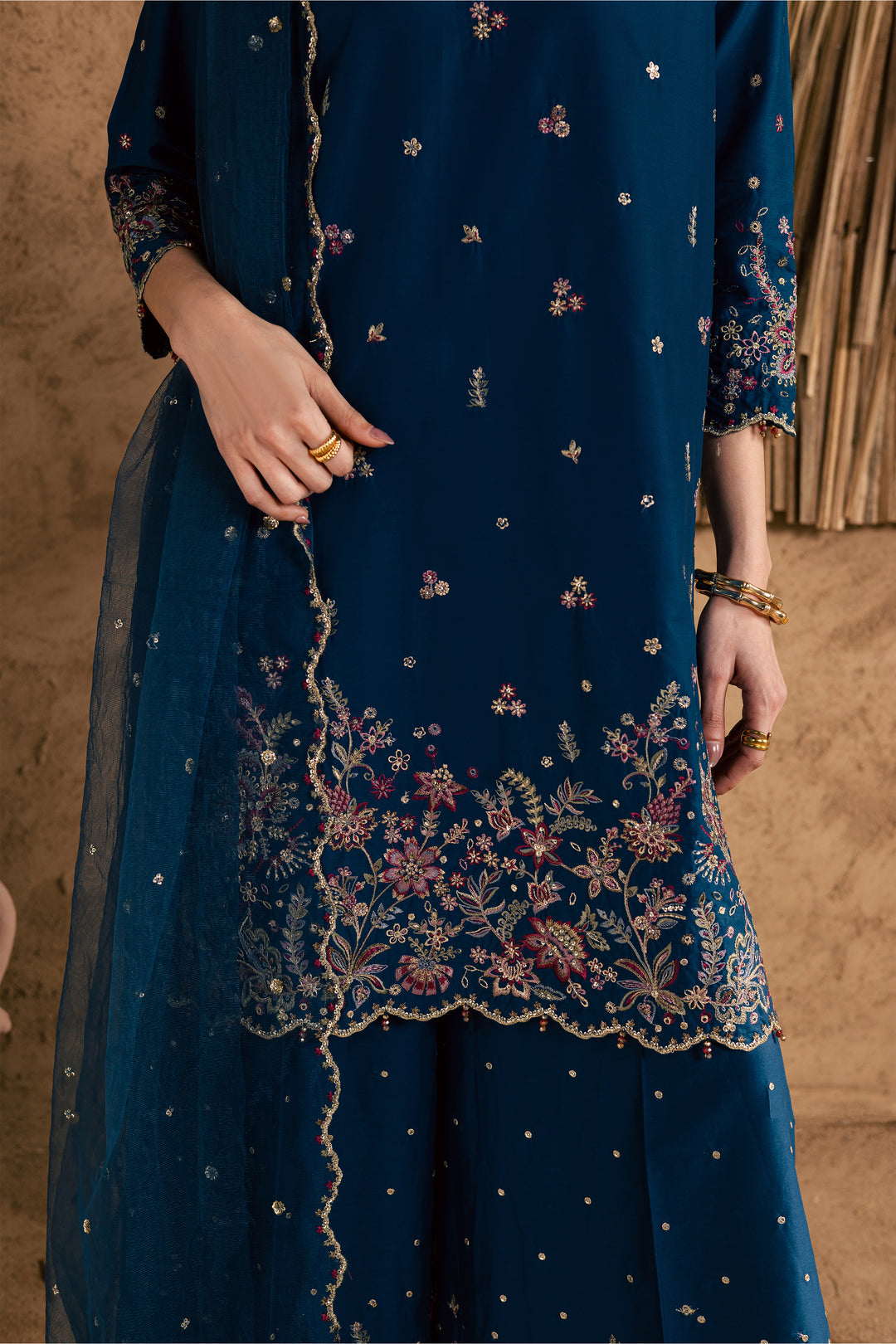  Ruhi 3Pc - Festive Eid Pret BATIKEID2026  BATIK   XS / Blue Opal / Giza-S / Blue Opal / Giza-M / Blue Opal / Giza-L / Blue Opal / Giza-XL / Blue Opal / Giza