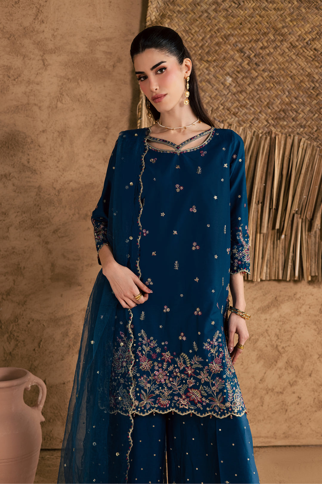  Ruhi 3Pc - Festive Eid Pret BATIKEID2026  BATIK   XS / Blue Opal / Giza-S / Blue Opal / Giza-M / Blue Opal / Giza-L / Blue Opal / Giza-XL / Blue Opal / Giza