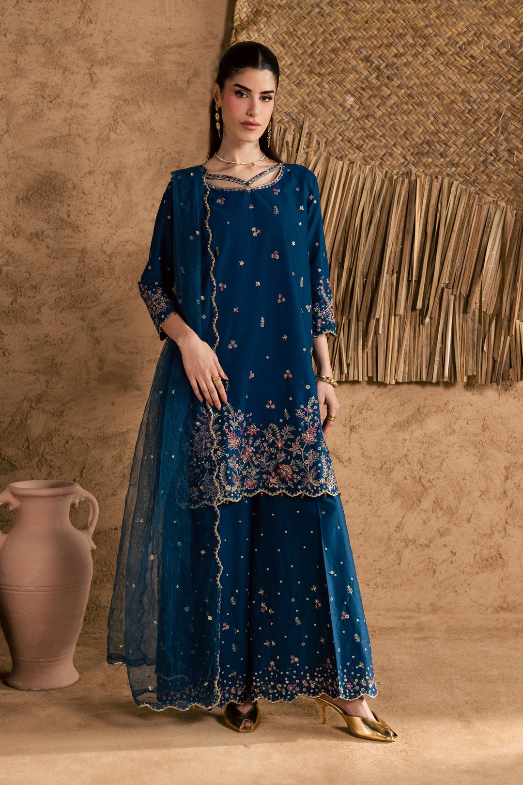  Ruhi 3Pc - Festive Eid Pret BATIKEID2026  BATIK   XS / Blue Opal / Giza-S / Blue Opal / Giza-M / Blue Opal / Giza-L / Blue Opal / Giza-XL / Blue Opal / Giza