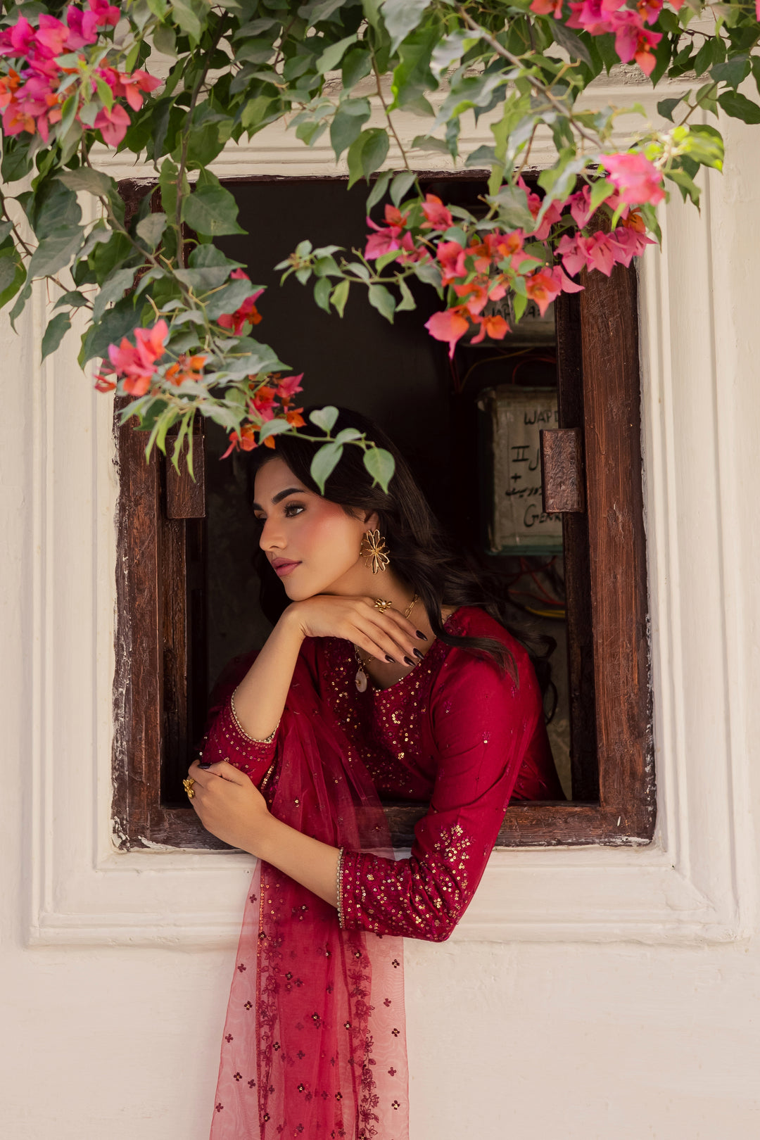  Rushan 3Pc - Embroidered Karandi Dress BATIK WINTER PRET 2025  BATIK   XS / Fuschia Pink / Karandi-S / Fuschia Pink / Karandi-M / Fuschia Pink / Karandi-L / Fuschia Pink / Karandi-XL / Fuschia Pink / Karandi